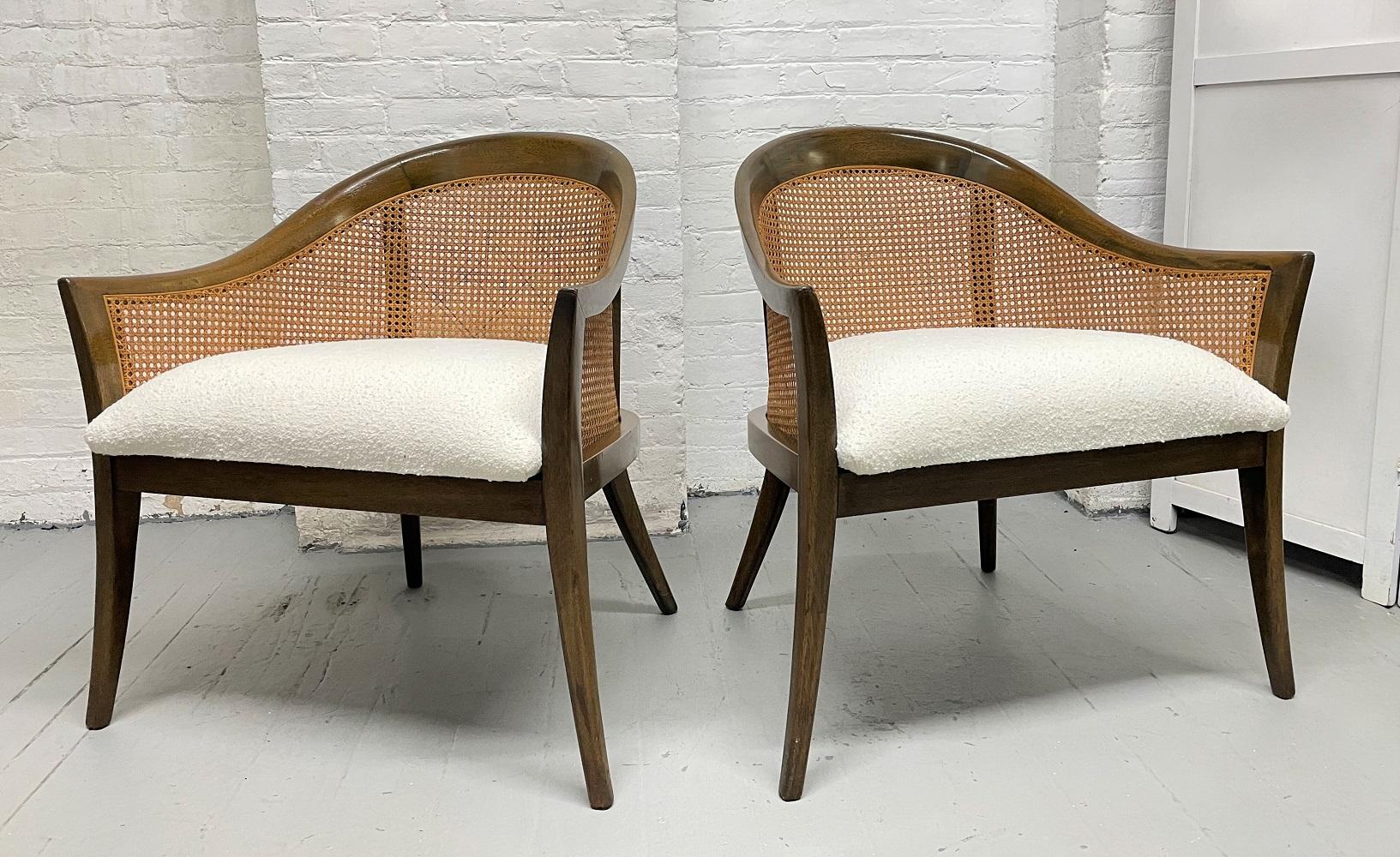Mid-Century Modern Pair of Harvey Probber Side Chairs in Bouclé