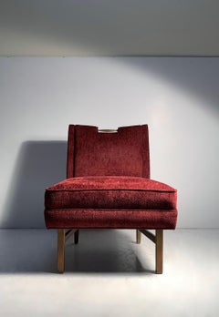 Pair of Harvey Probber Side Chairs with Cast Brass Handles