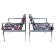 Pair of Harvey Probber Solid Bar Aluminum Lounge Chairs, 1960's