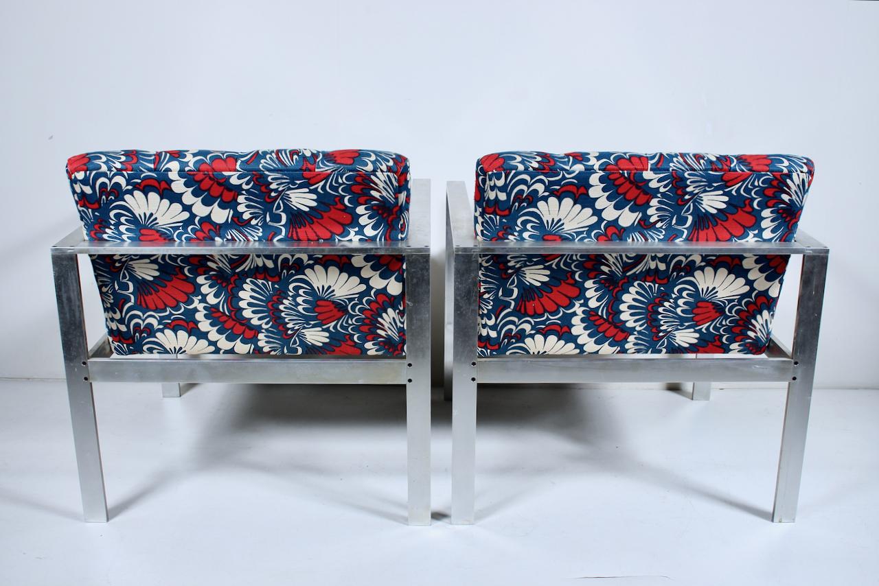 Mid-20th Century Pair of Harvey Probber Solid Bar Aluminum Lounge Chairs, 1960's For Sale