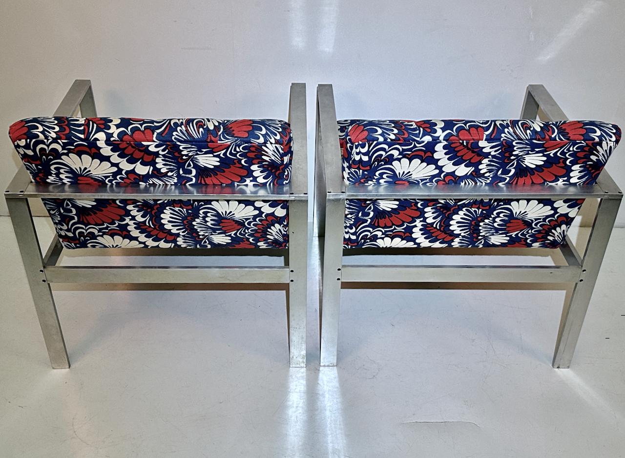 Pair of Harvey Probber Solid Bar Aluminum Lounge Chairs, 1960's For Sale 3