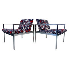 Pair of Harvey Probber Solid Bar Aluminum Lounge Chairs, 1960's
