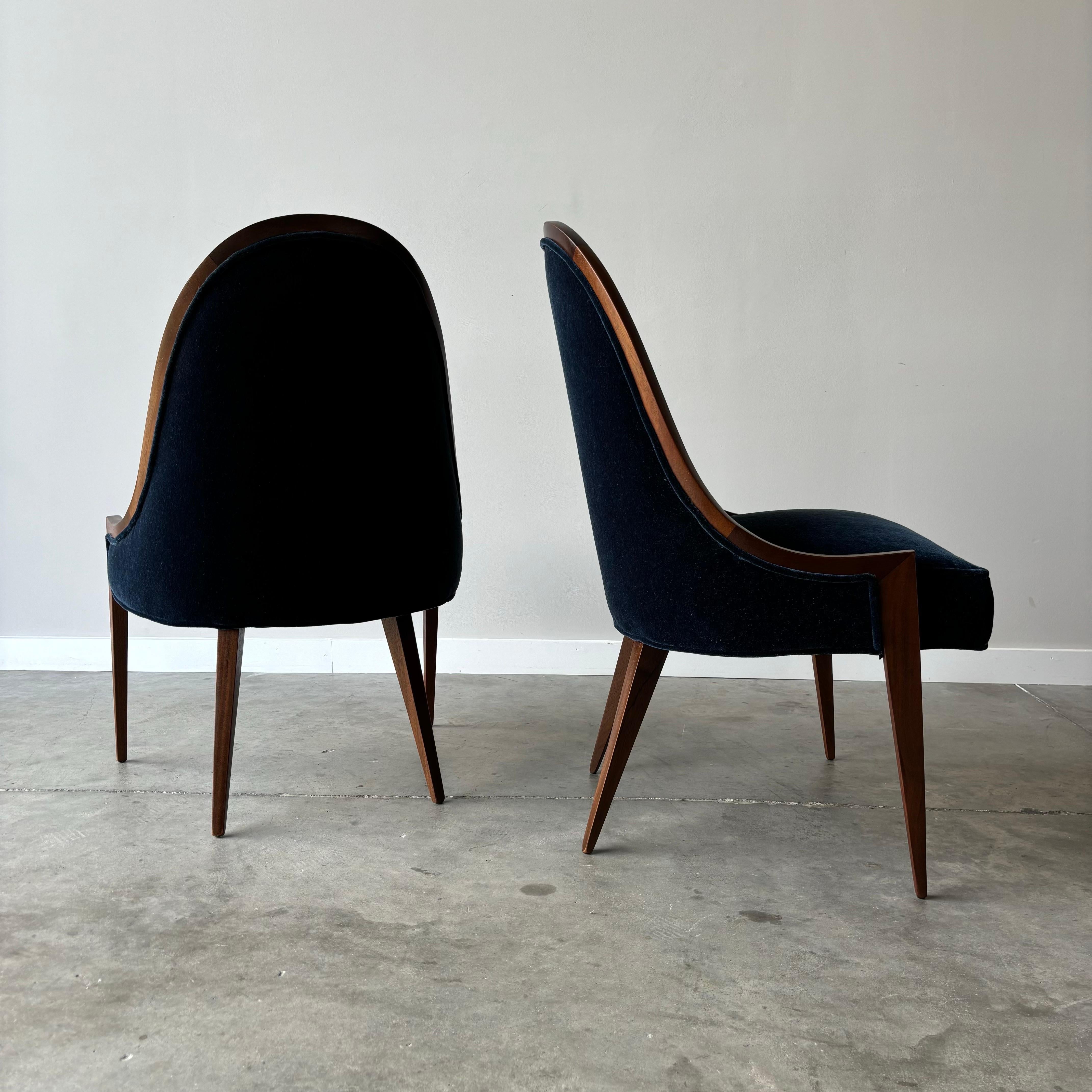 Mid-Century Modern Paire de chaises à dossier en cuillère The Moderns Harvey Probber, années 1960 en vente