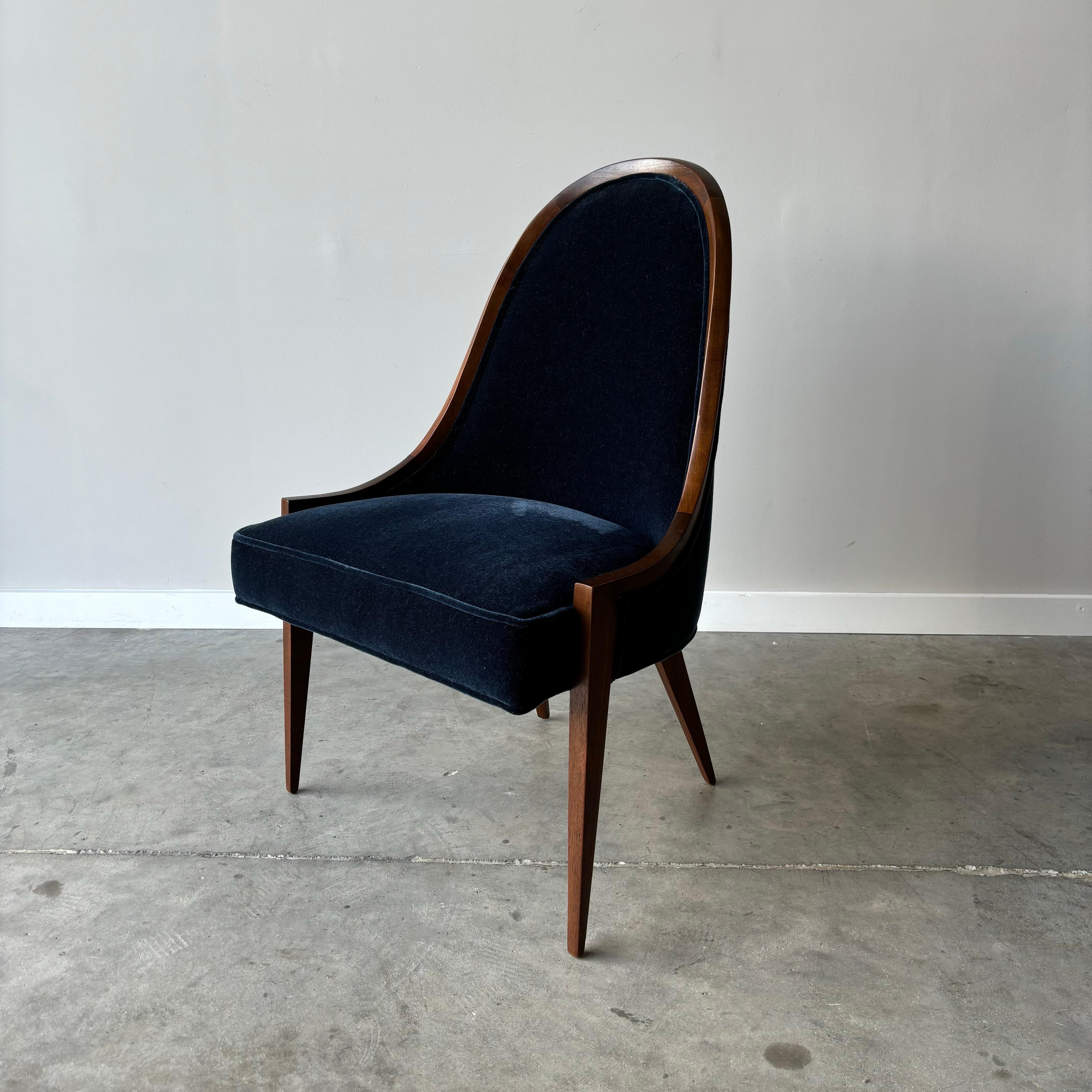 Mohair Paire de chaises à dossier en cuillère The Moderns Harvey Probber, années 1960 en vente