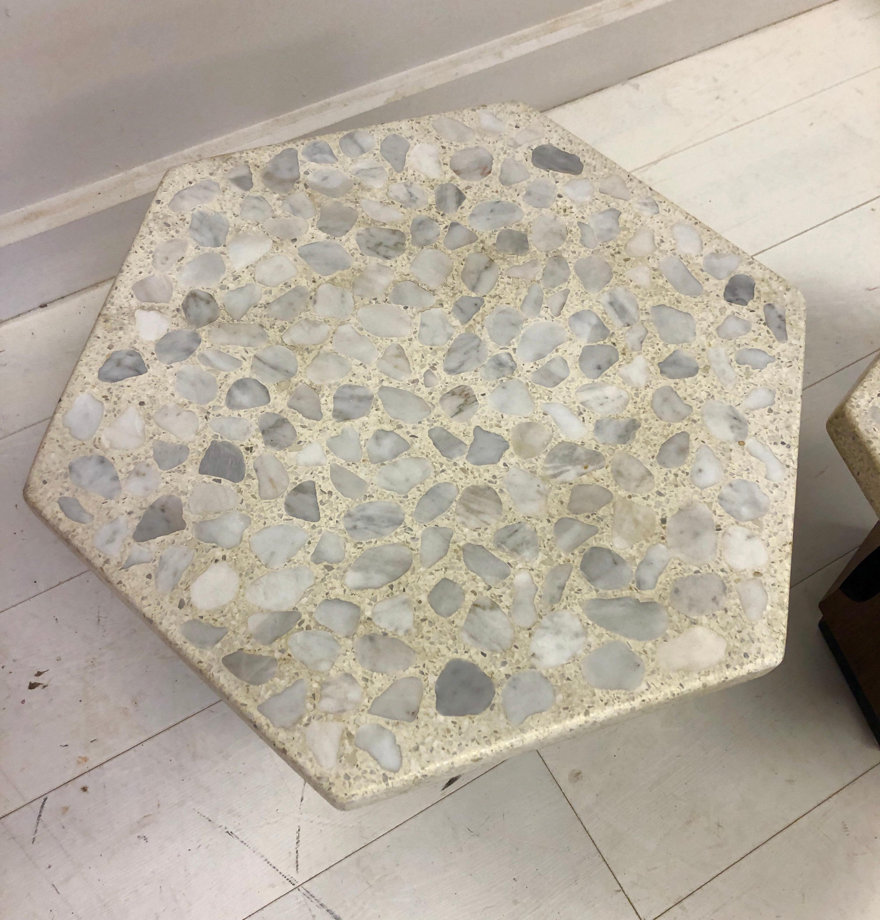 Pair of Harvey Probber Style Terrazzo and Walnut Side Tables 6