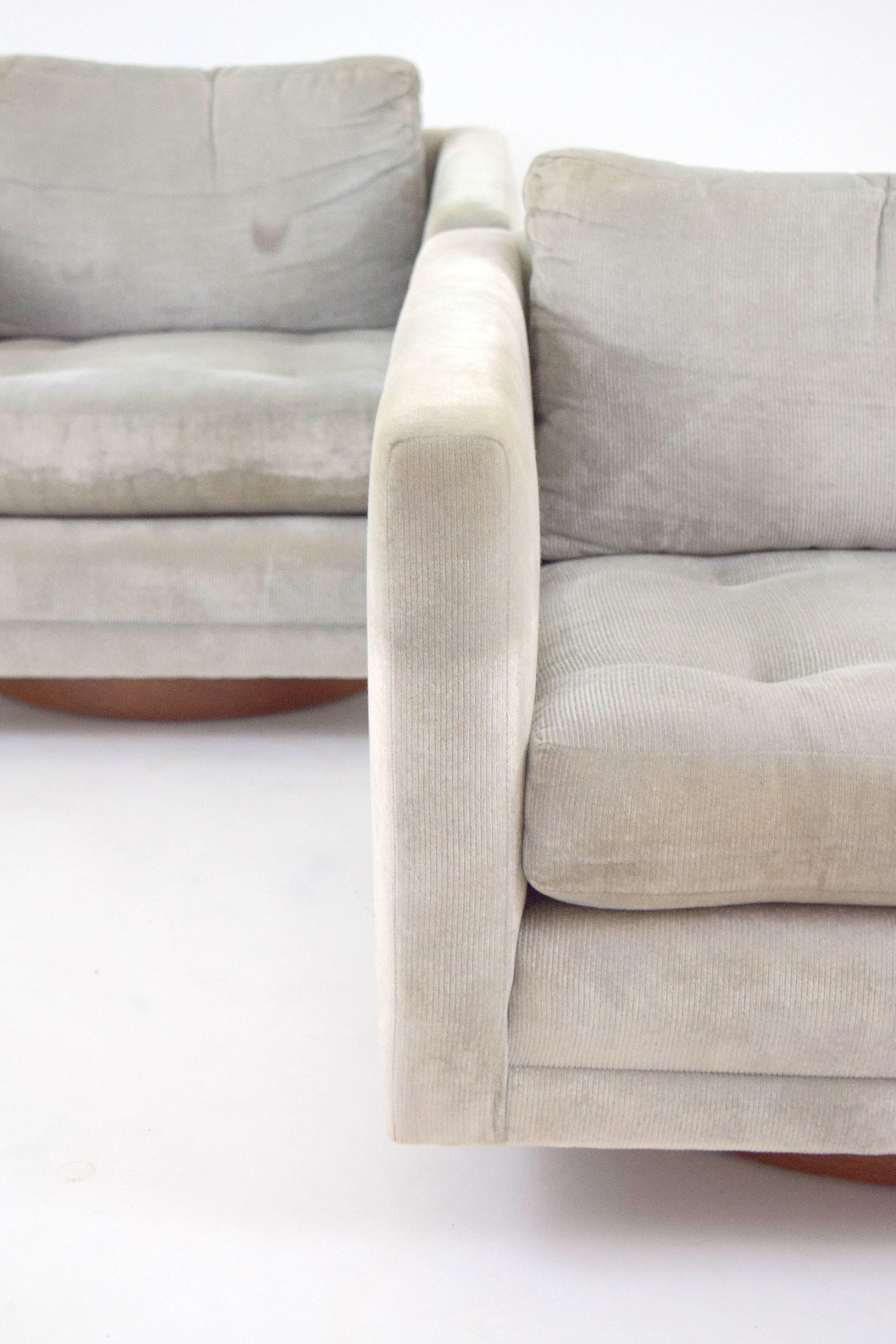 Late 20th Century Pair of Harvey Probber Swivel Chairs