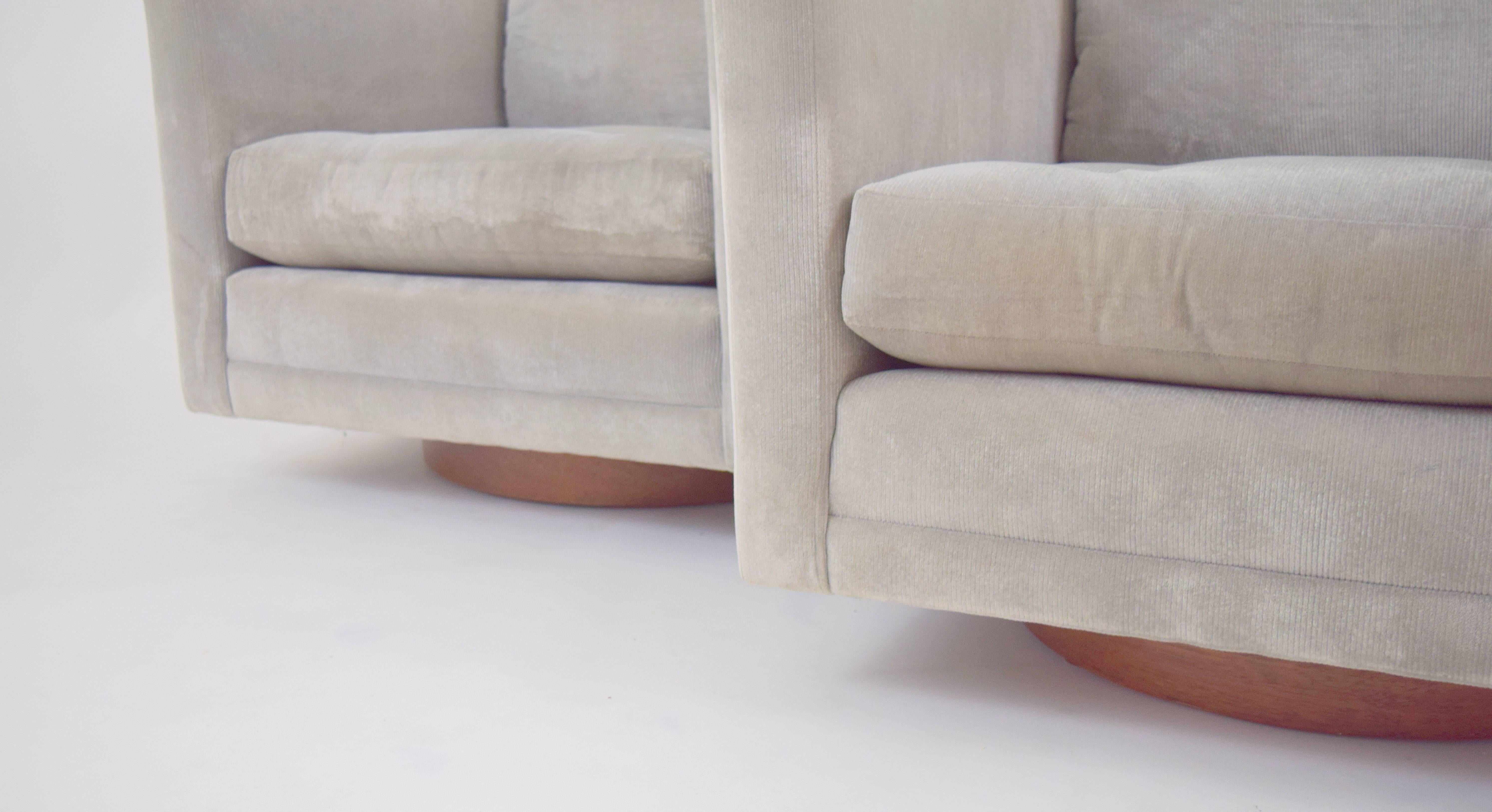 Upholstery Pair of Harvey Probber Swivel Chairs