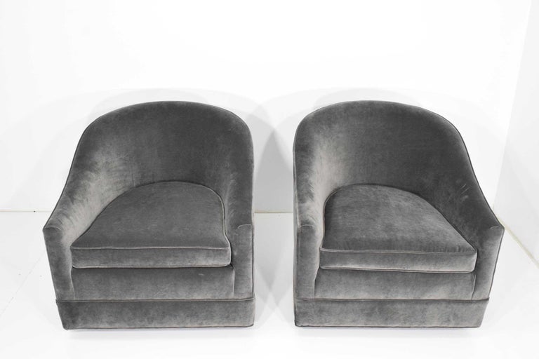 Pair of Harvey Probber Swivel Lounge Chairs For Sale at 1stdibs