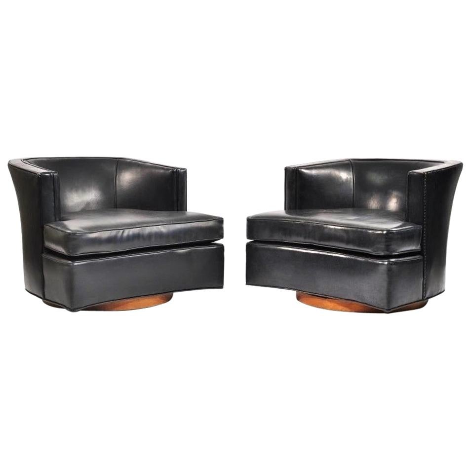 Pair of Harvey Probber Swivel Lounge Chairs