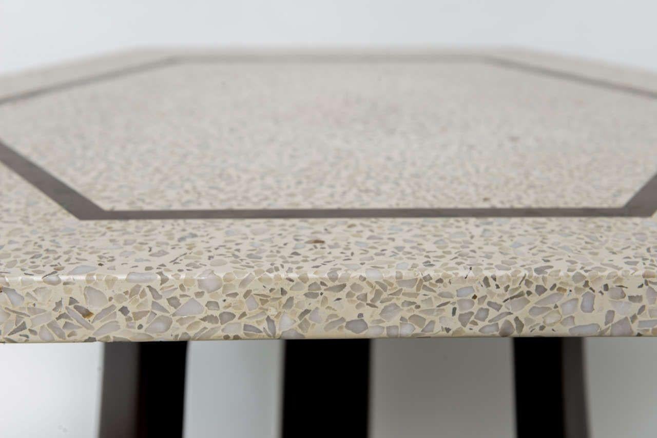 Pair of Harvey Probber Terrazzo and Dark Walnut Tables For Sale 3