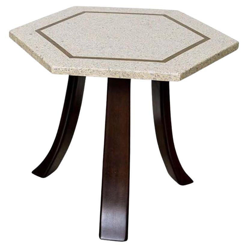 Pair of Harvey Probber Terrazzo and Dark Walnut Tables For Sale