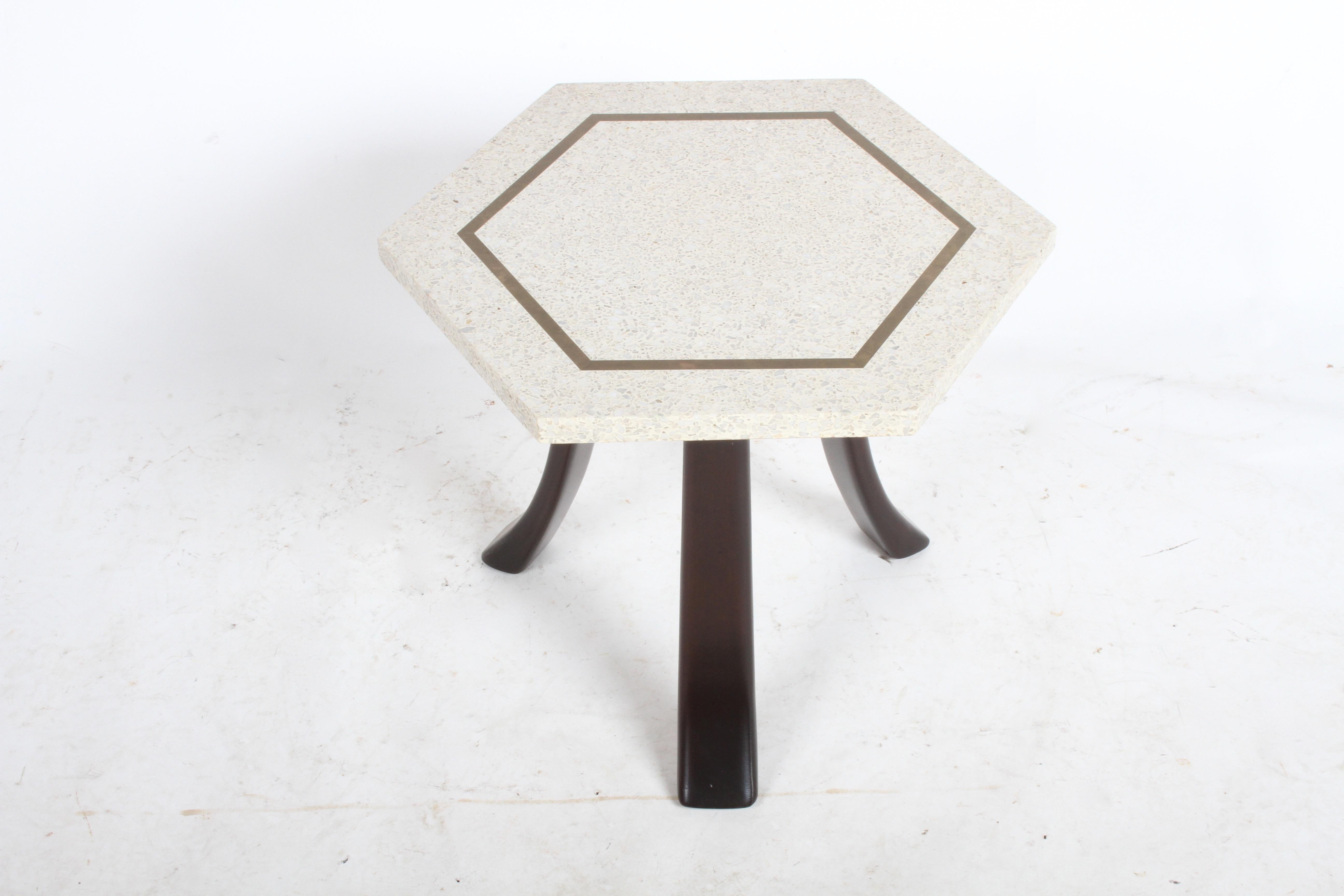 American Pair of Harvey Probber Terrazzo Hexagonal Side Tables