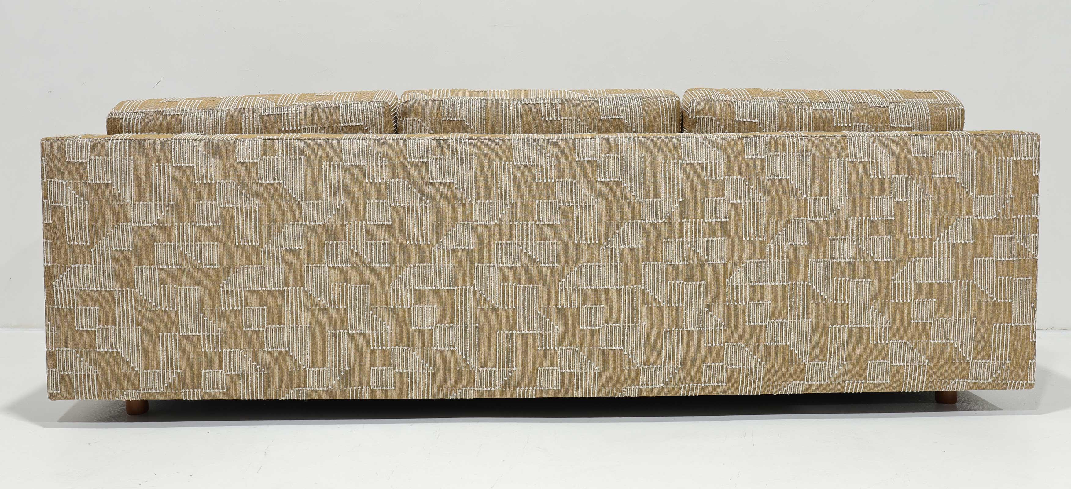 20th Century Pair of Harvey Probber Tuxedo Sofas in Lee Jofa Upholstery For Sale