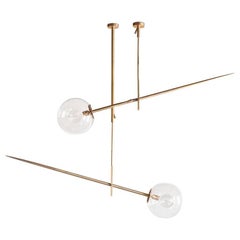 Pair of Hasta Brass Hanging Lamps, Jan Garncarek