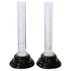 Pair of Haziza Lucite "Bubble" Lamps