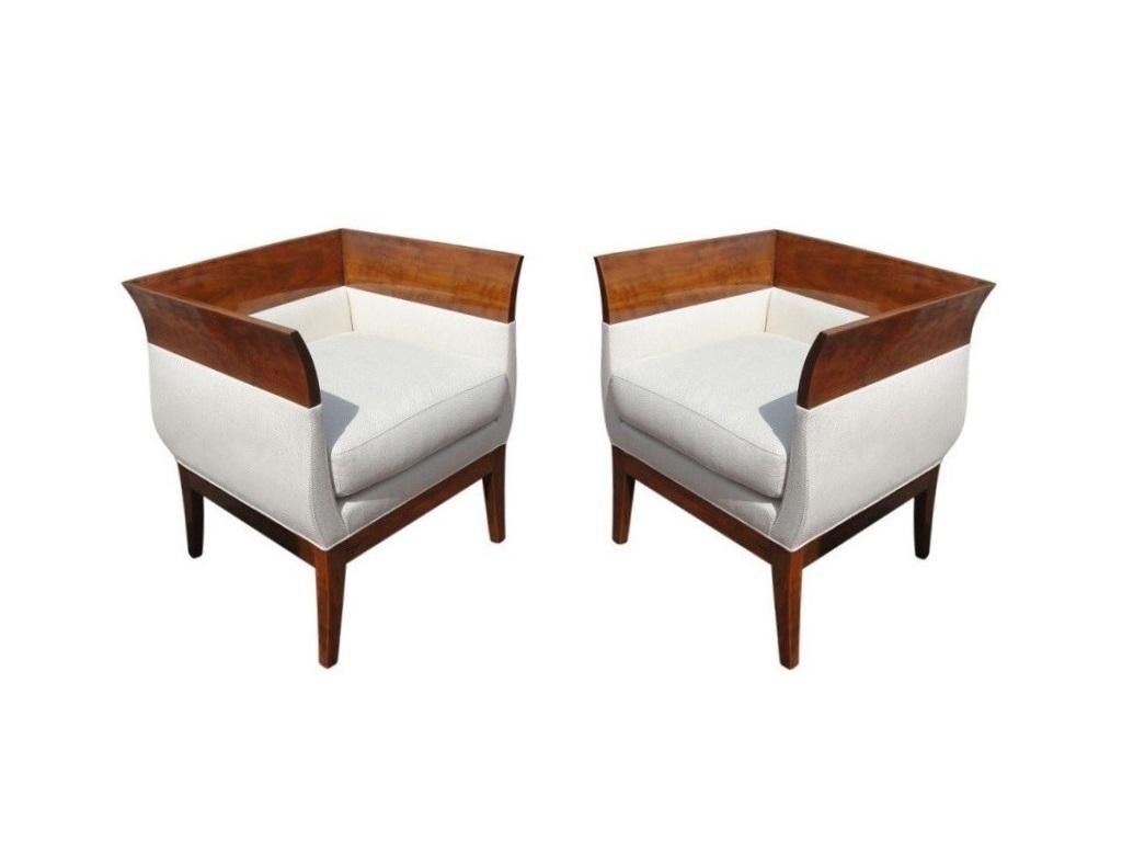 Pair of HBF Chalice Chairs by Orlando Diaz-Azcuy In Excellent Condition For Sale In Dallas, TX