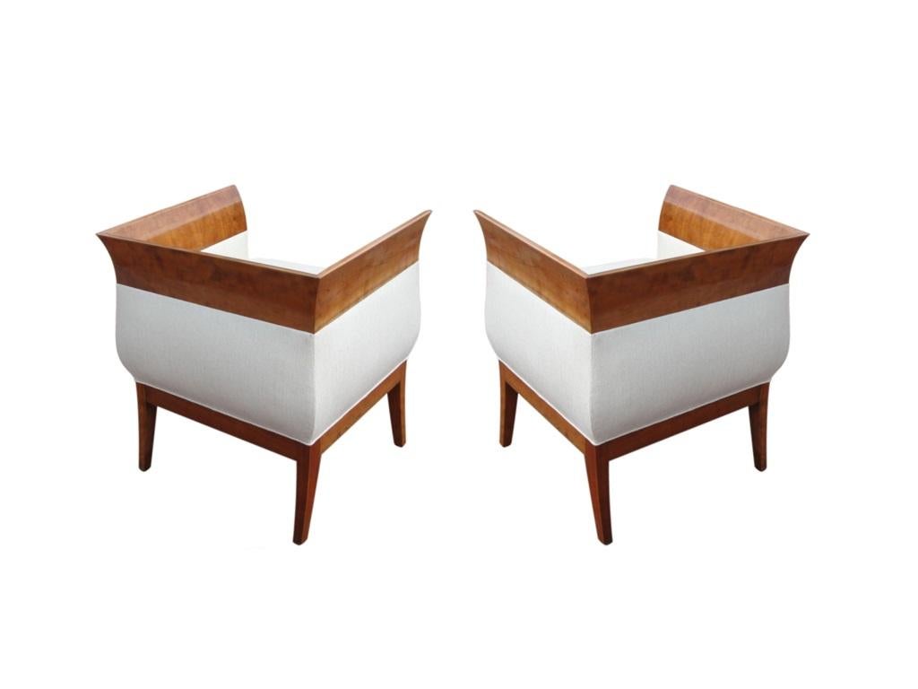 Upholstery Pair of HBF Chalice Chairs by Orlando Diaz-Azcuy For Sale