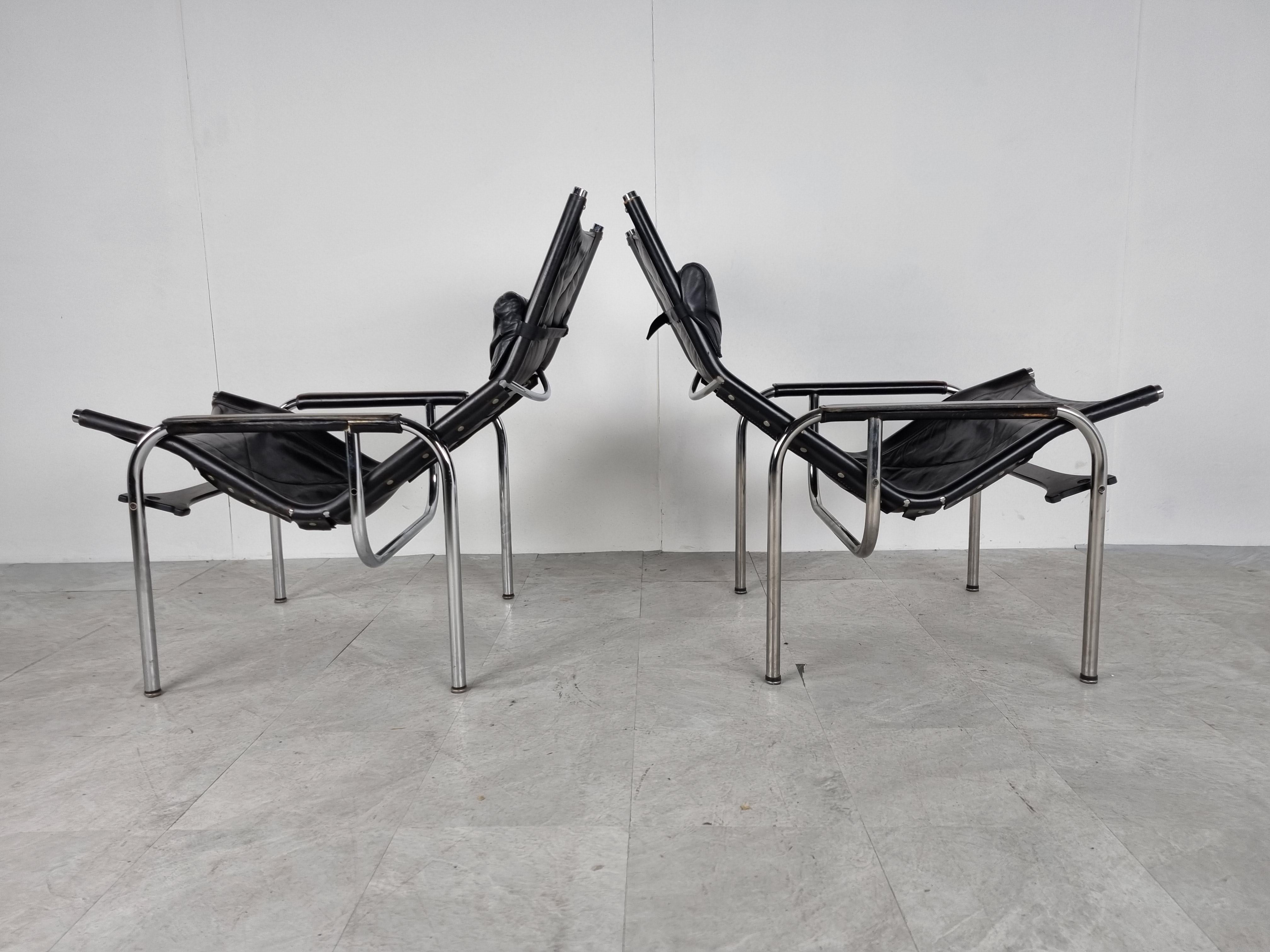 Late 20th Century Pair of HE1106 Lounge Chairs by Hans Eichenberger, 1970s