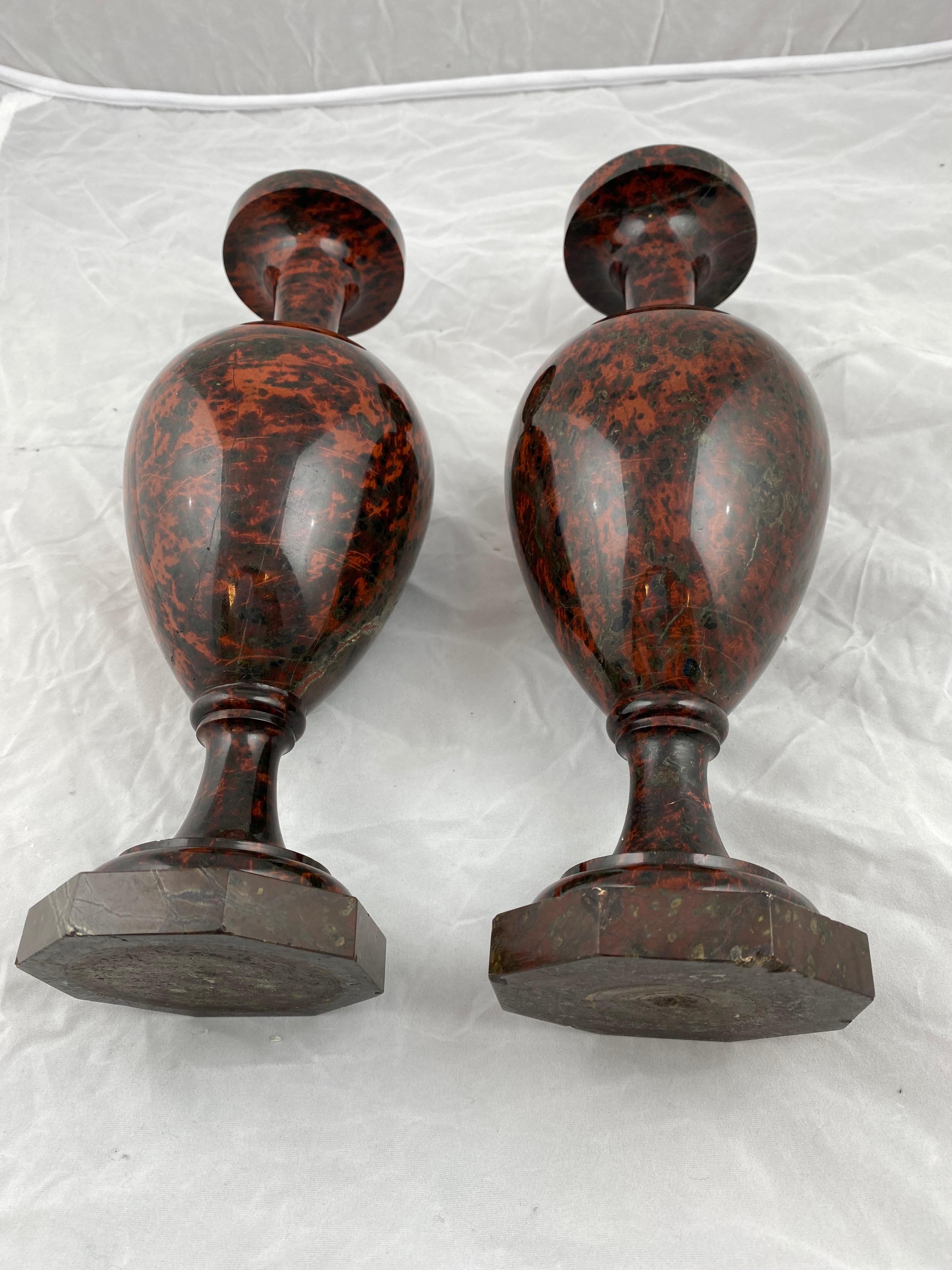 Pair of Hardstone Vases, Early 19th Century In Good Condition In Stockholm, SE