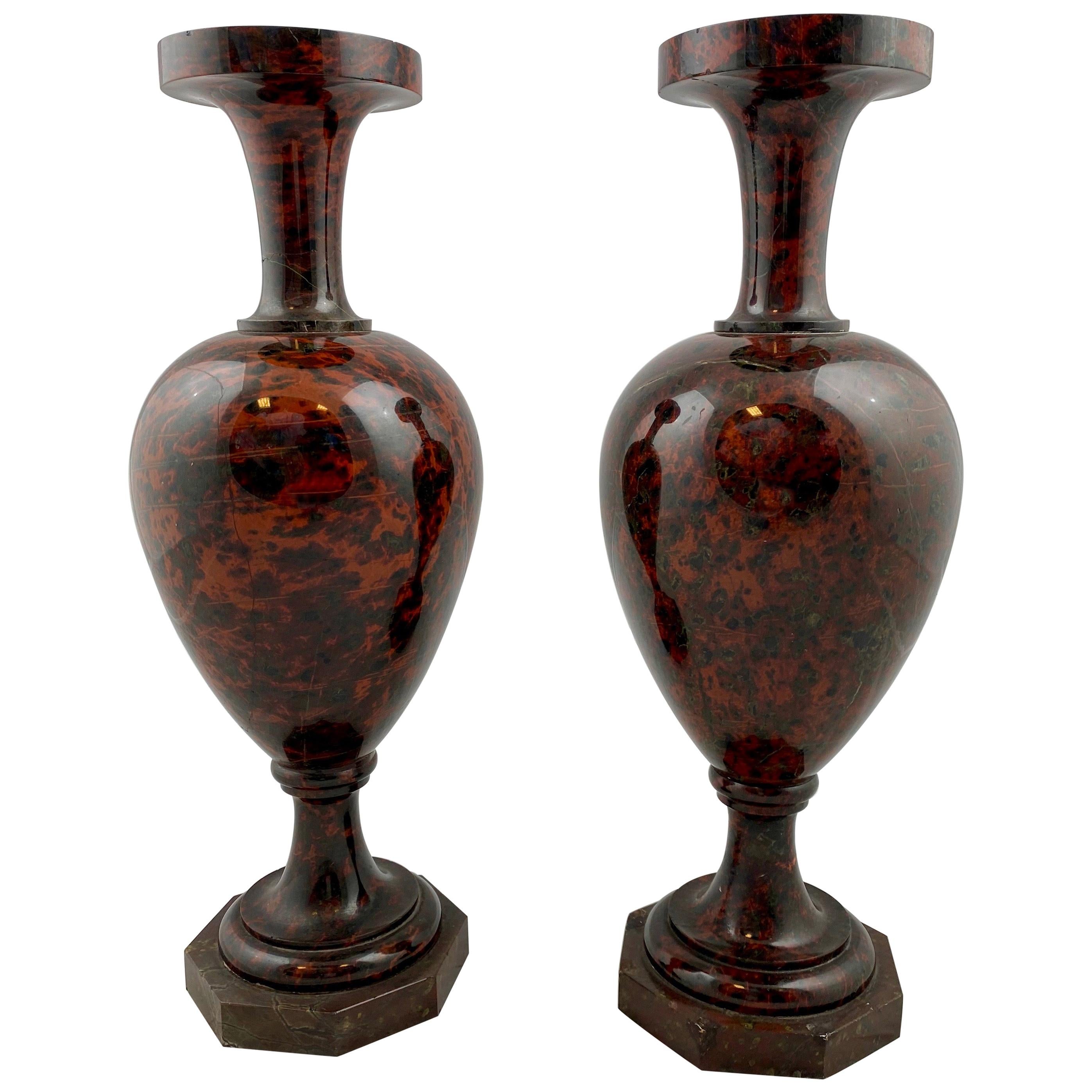 Pair of Hardstone Vases, Early 19th Century