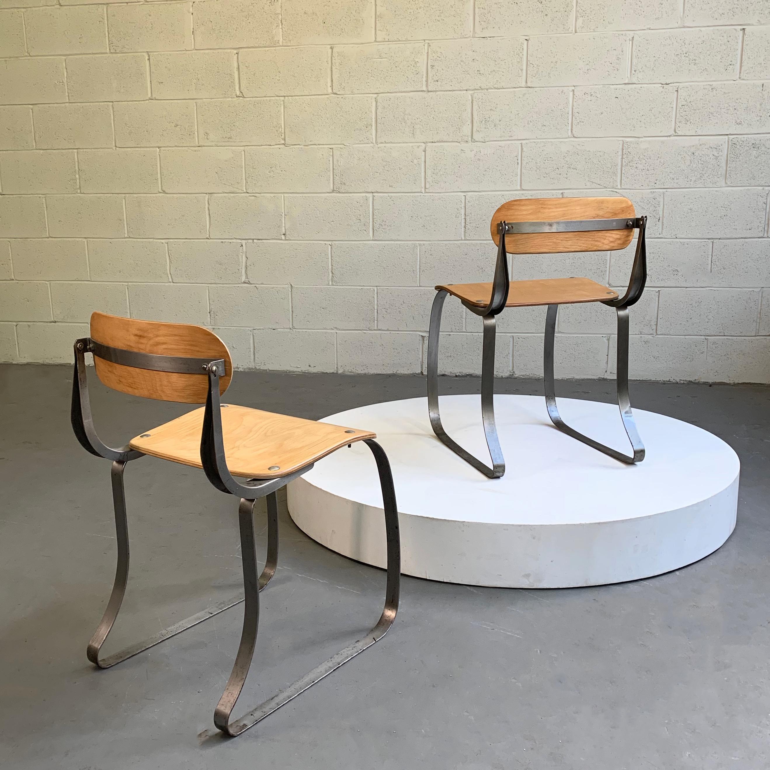 Industrial Pair of Health Chairs by Herman Sperlich for Ironite