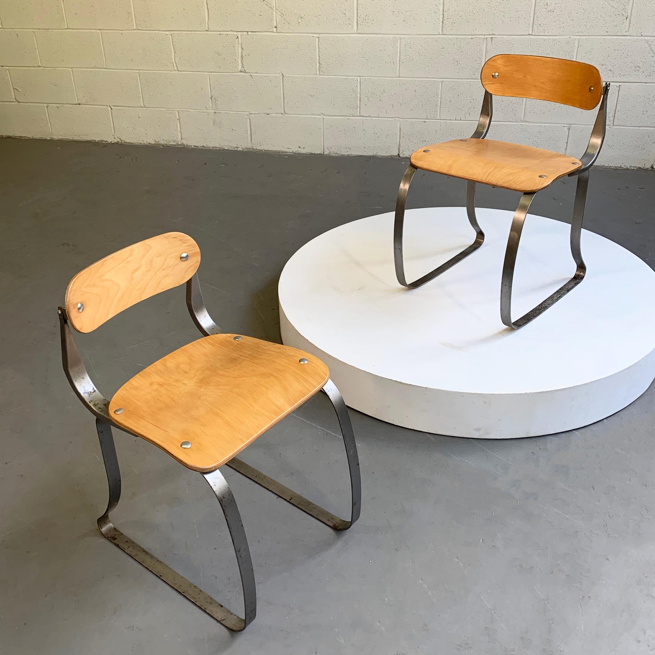 Brushed Pair of Health Chairs by Herman Sperlich for Ironite