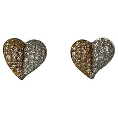 Pair of Hear Shaped Diamond Stud Earrings