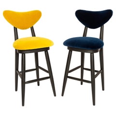 Pair of Heart Bar Stools Chairs, Alpaca Wool, by Vintola Studio, Europe, Poland.