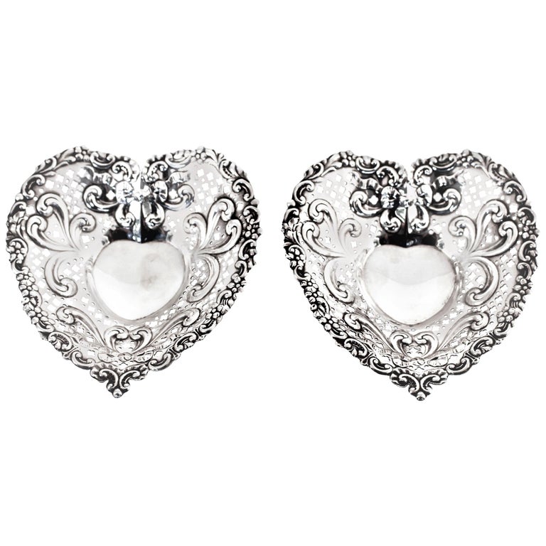 Pair of Heart Dishes For Sale