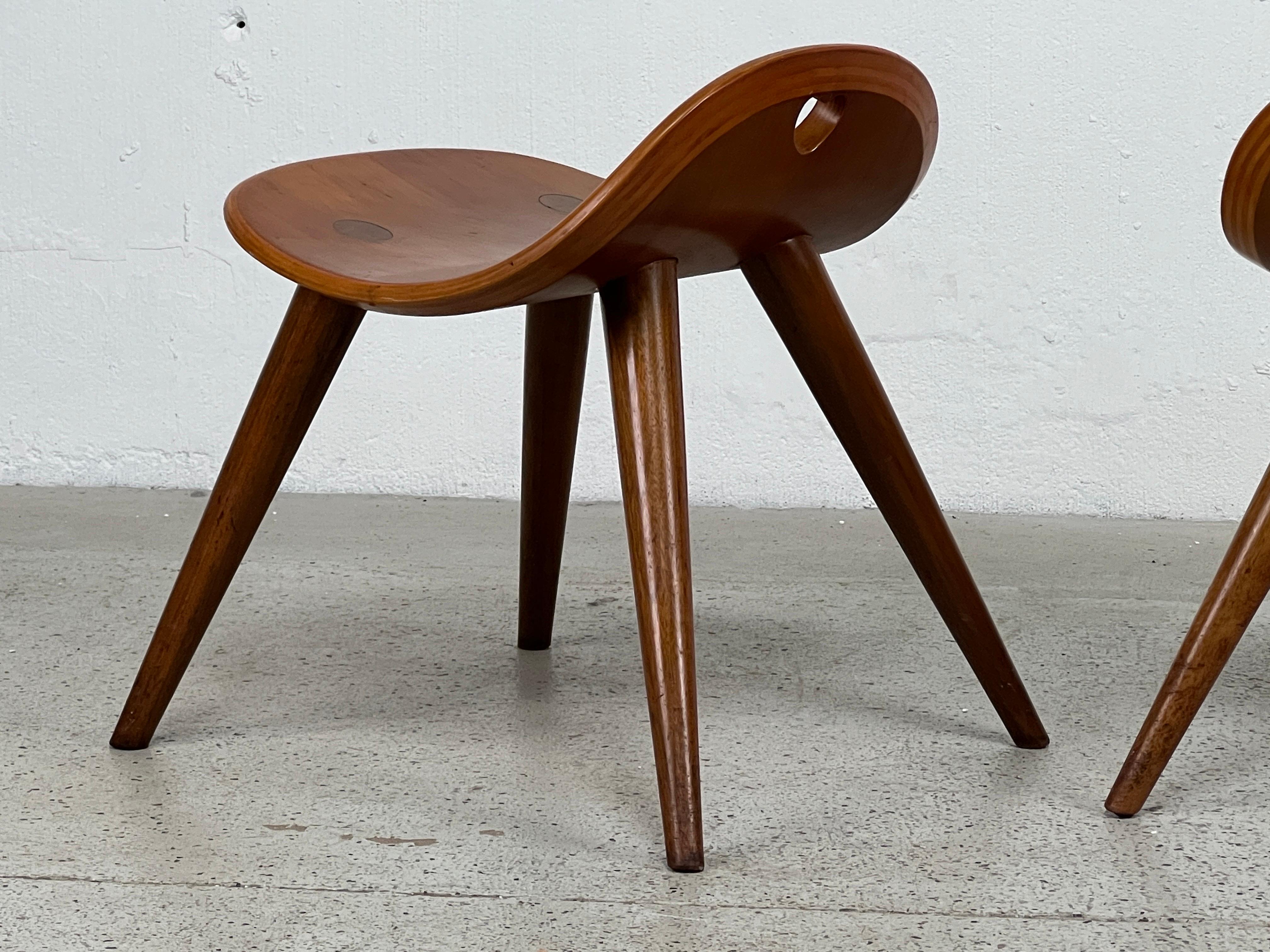 Pair of Heart Stools by Edward Wormley for Dunbar For Sale 5