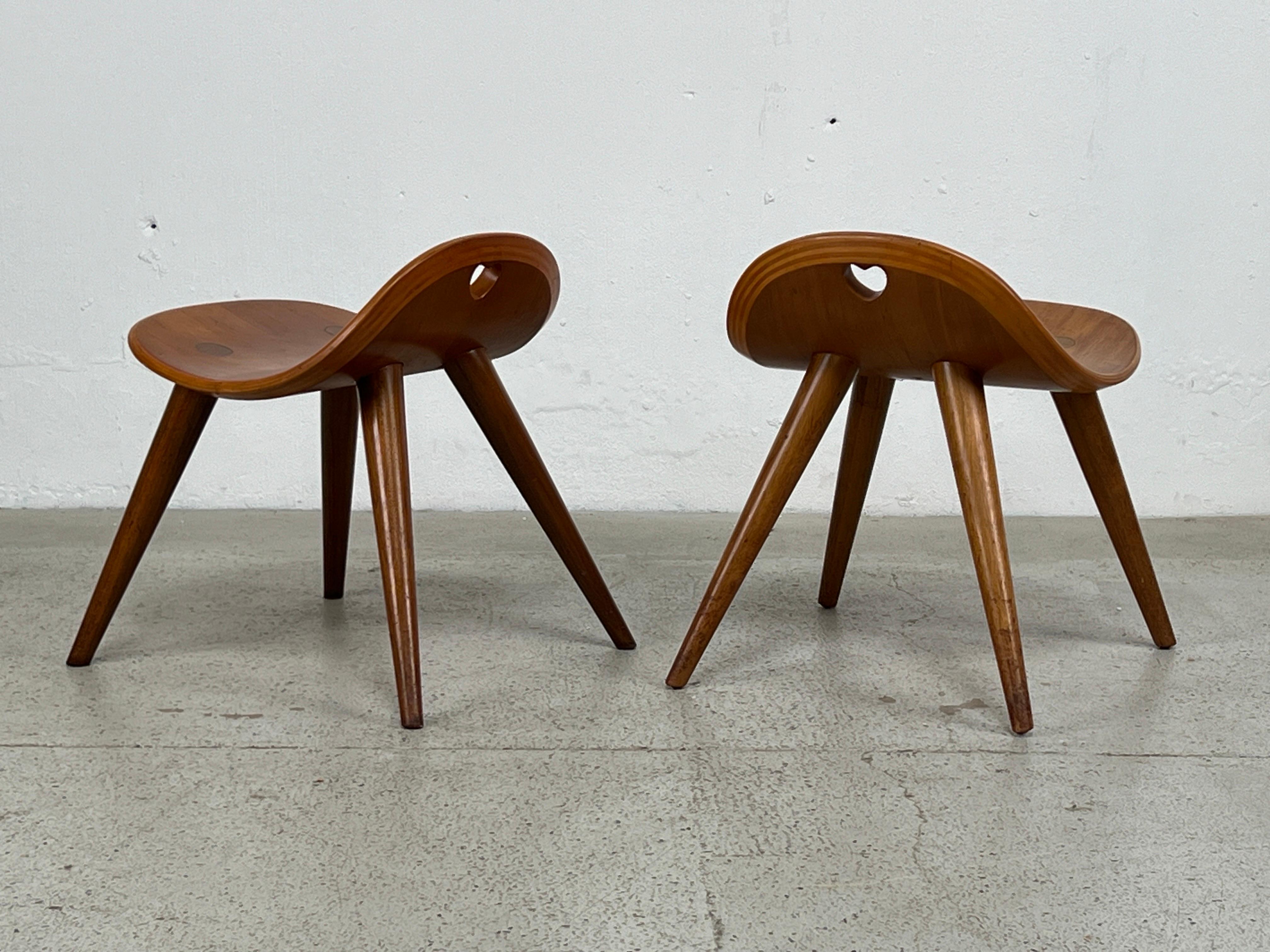 Pair of Heart Stools by Edward Wormley for Dunbar For Sale 6