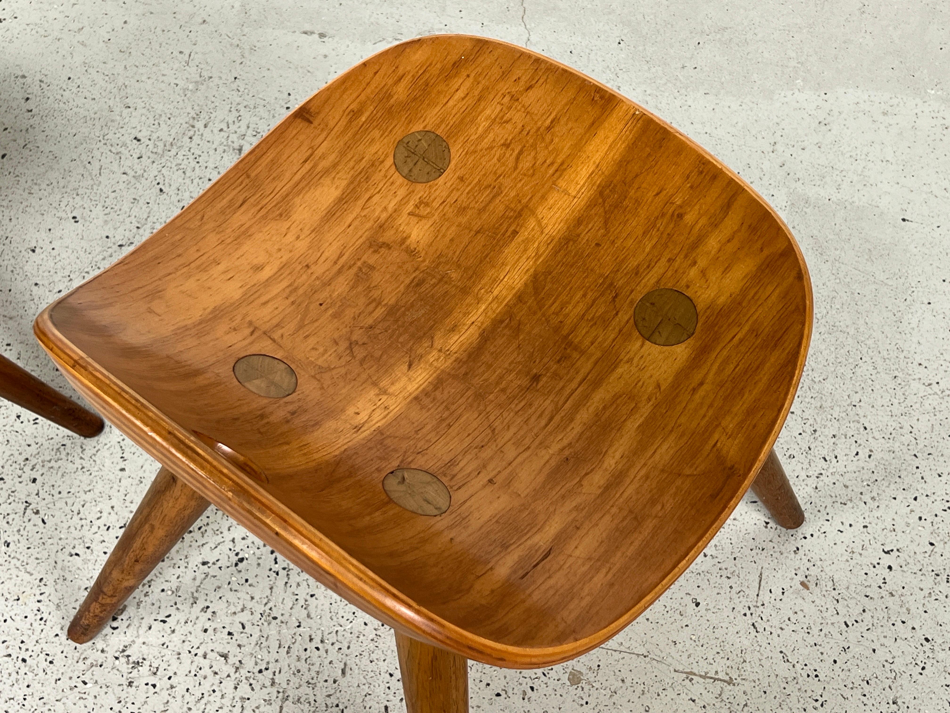 Pair of Heart Stools by Edward Wormley for Dunbar For Sale 7
