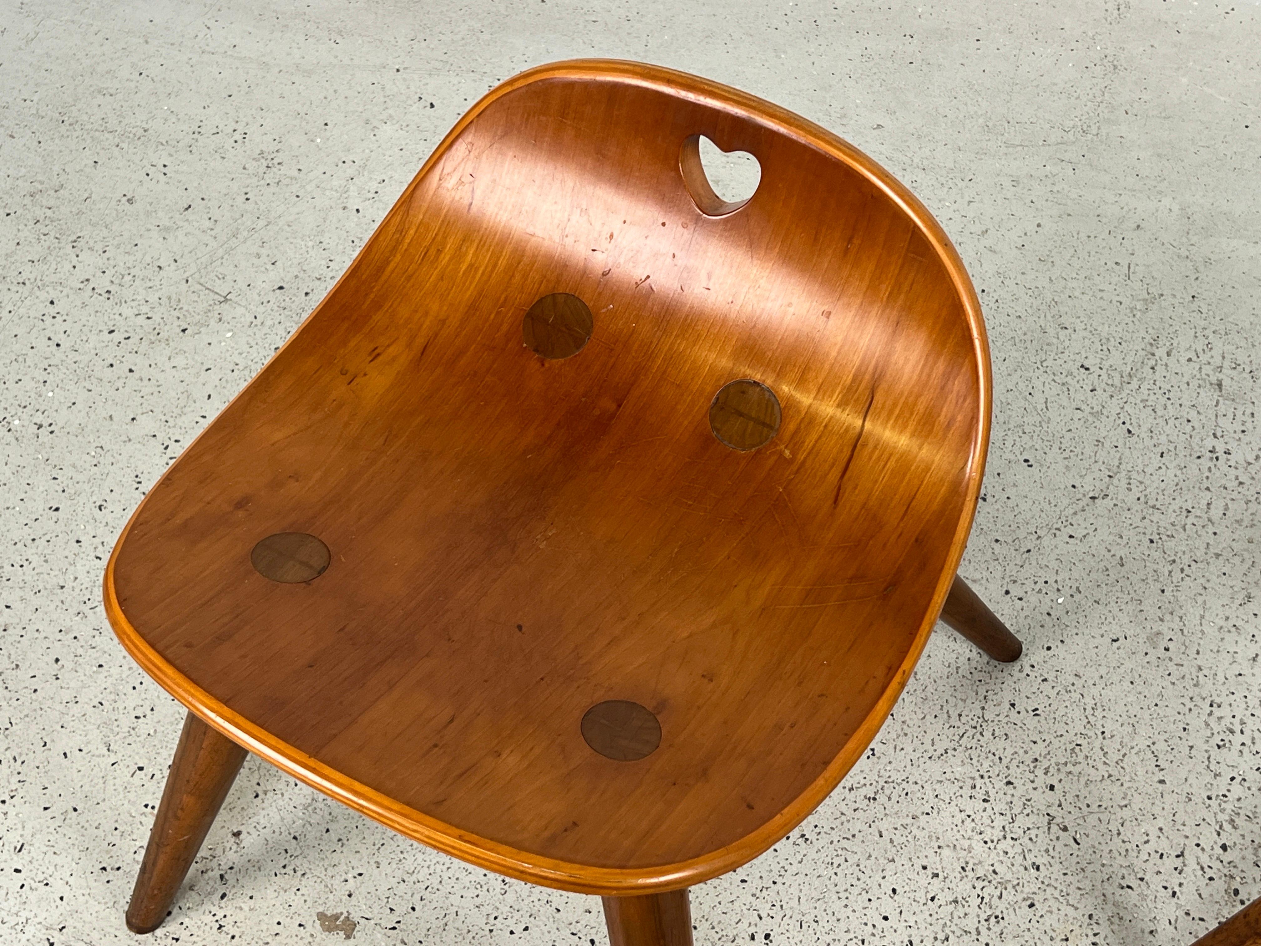 Pair of Heart Stools by Edward Wormley for Dunbar For Sale 8