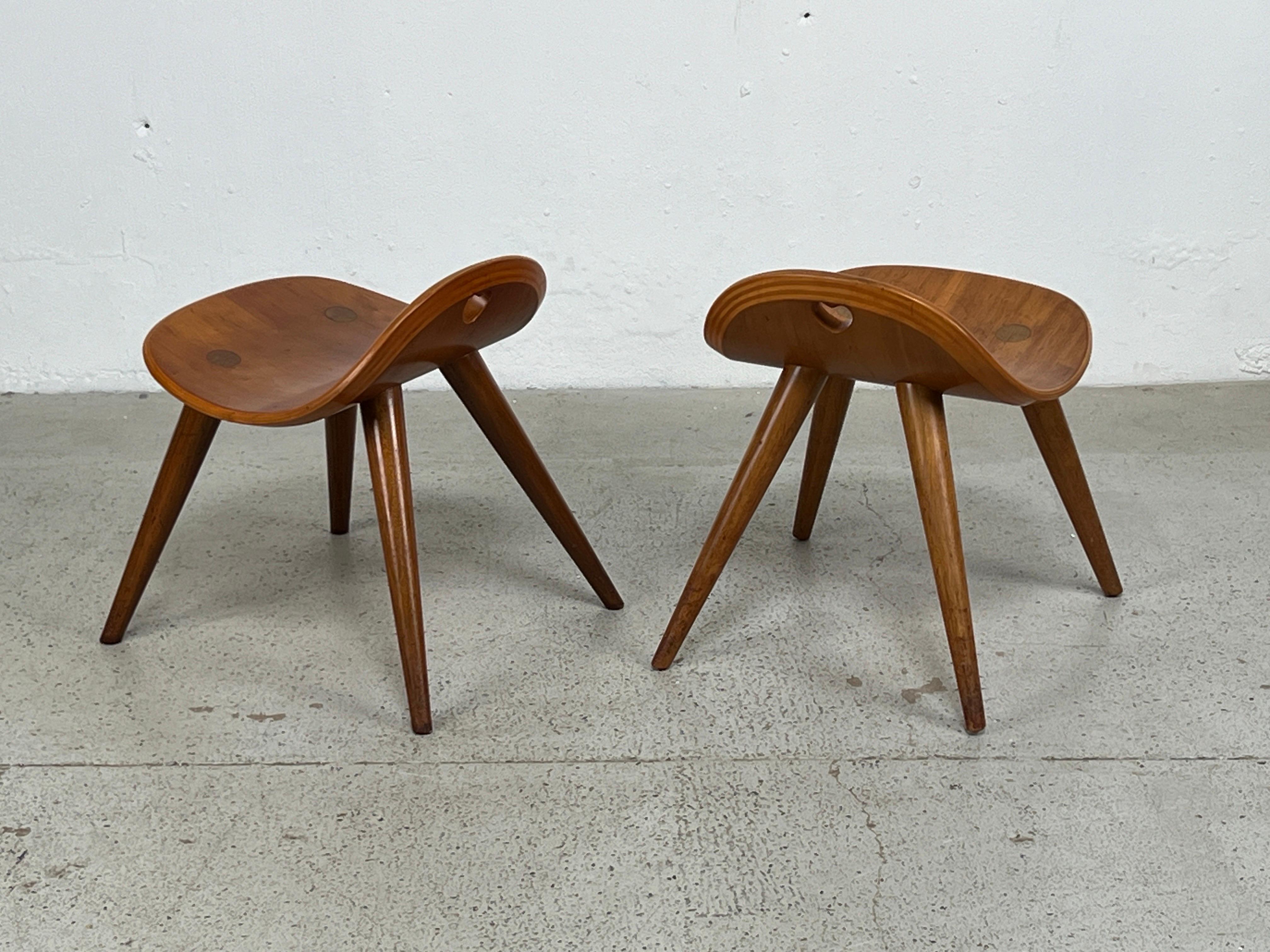 Pair of Heart Stools by Edward Wormley for Dunbar For Sale 1