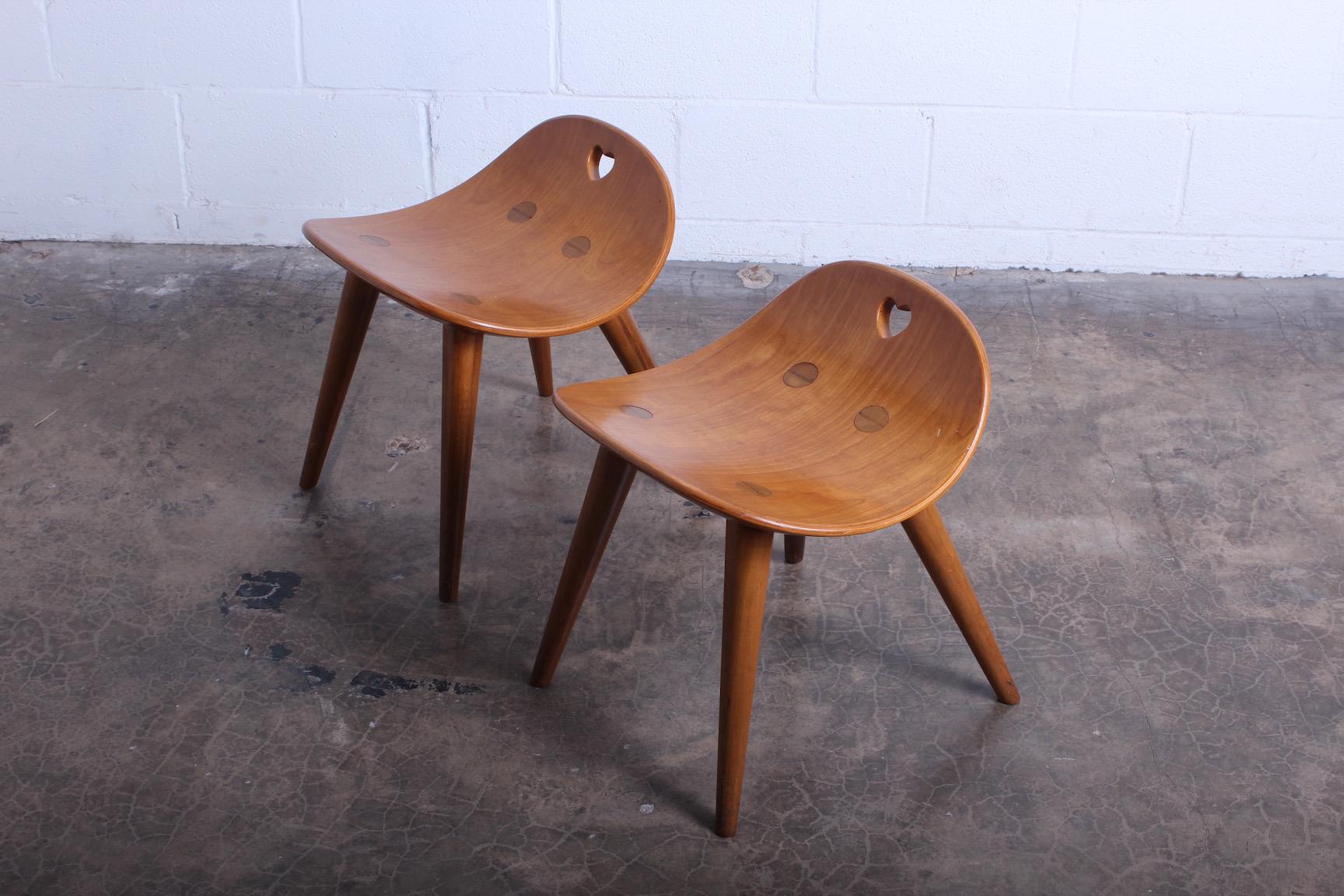 Pair of Heart Stools by Edward Wormley for Dunbar 1