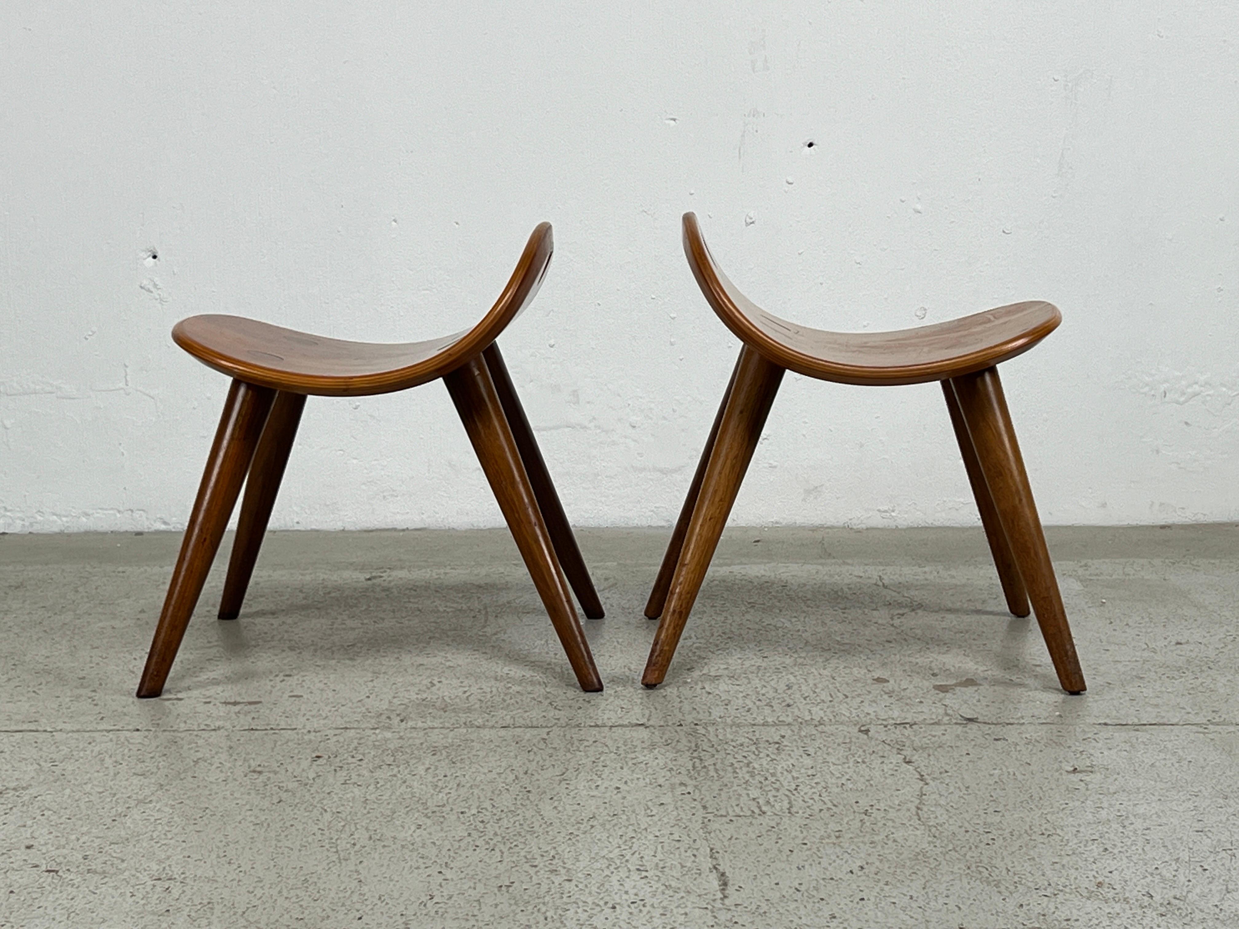 Pair of Heart Stools by Edward Wormley for Dunbar For Sale 2
