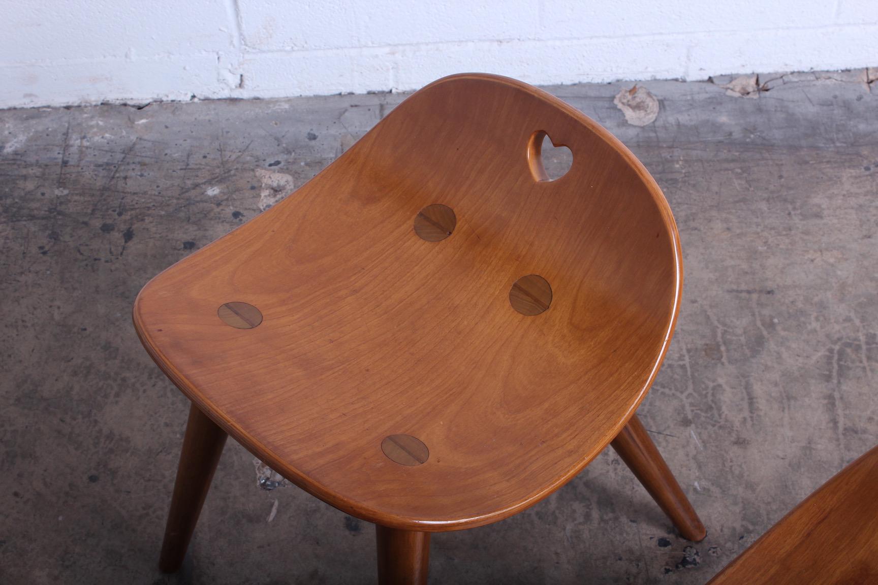 Pair of Heart Stools by Edward Wormley for Dunbar 2