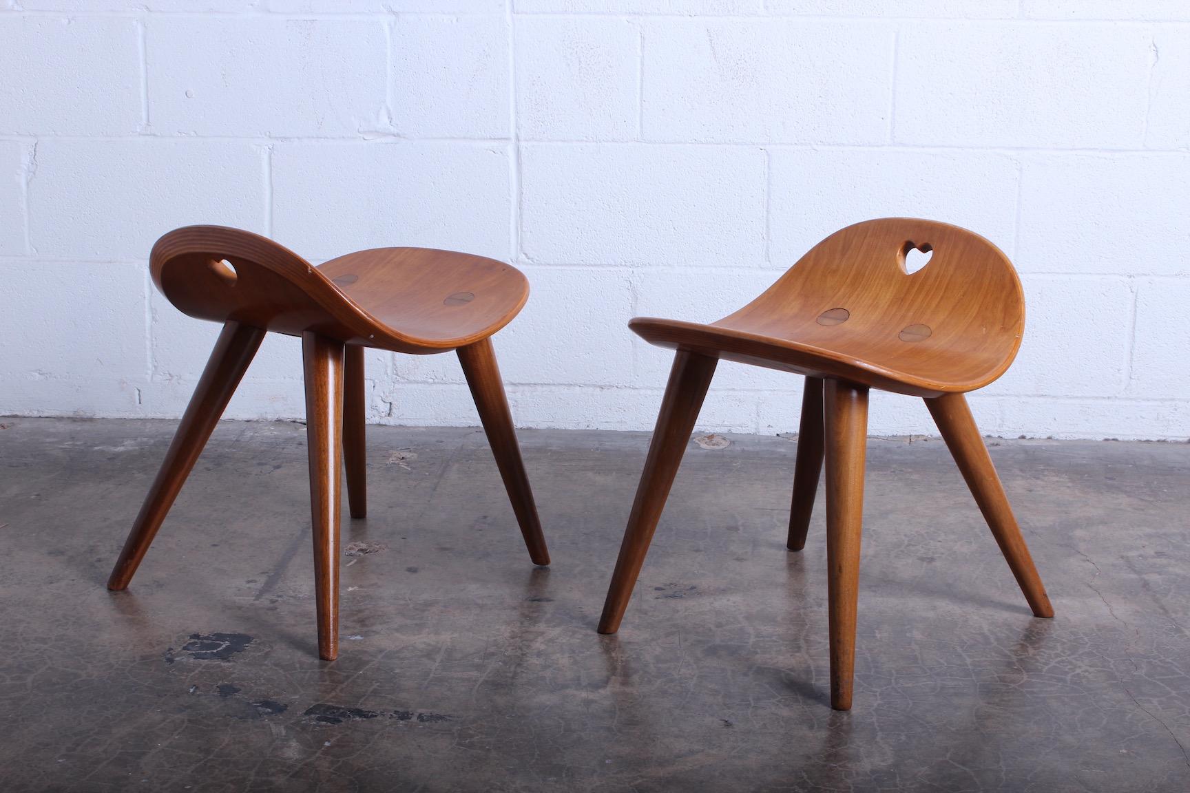 Pair of Heart Stools by Edward Wormley for Dunbar 3