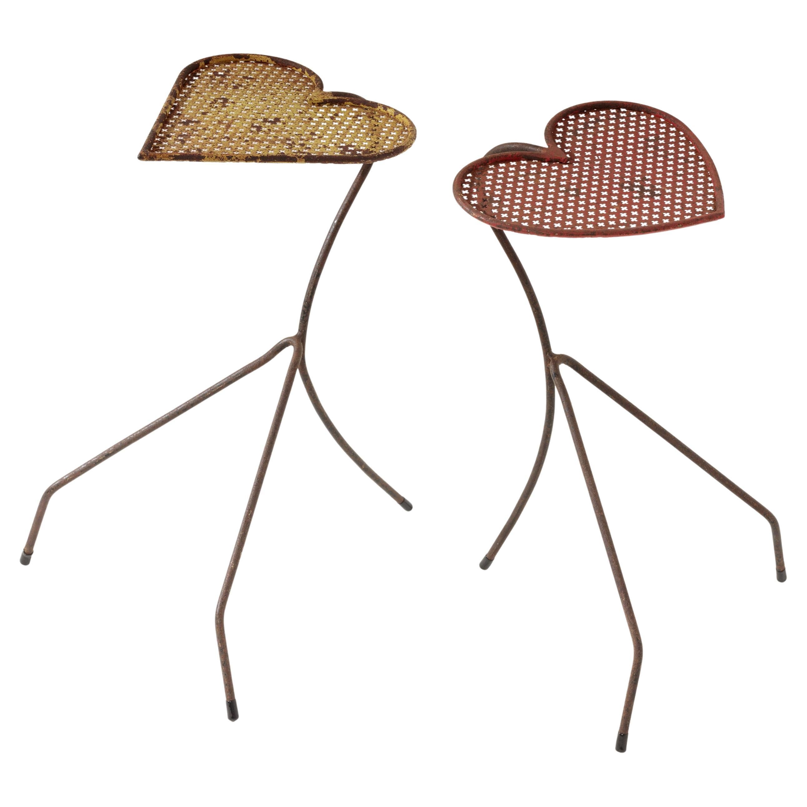 Pair of Heart Tables in the Manner of Mathieu Mategot For Sale