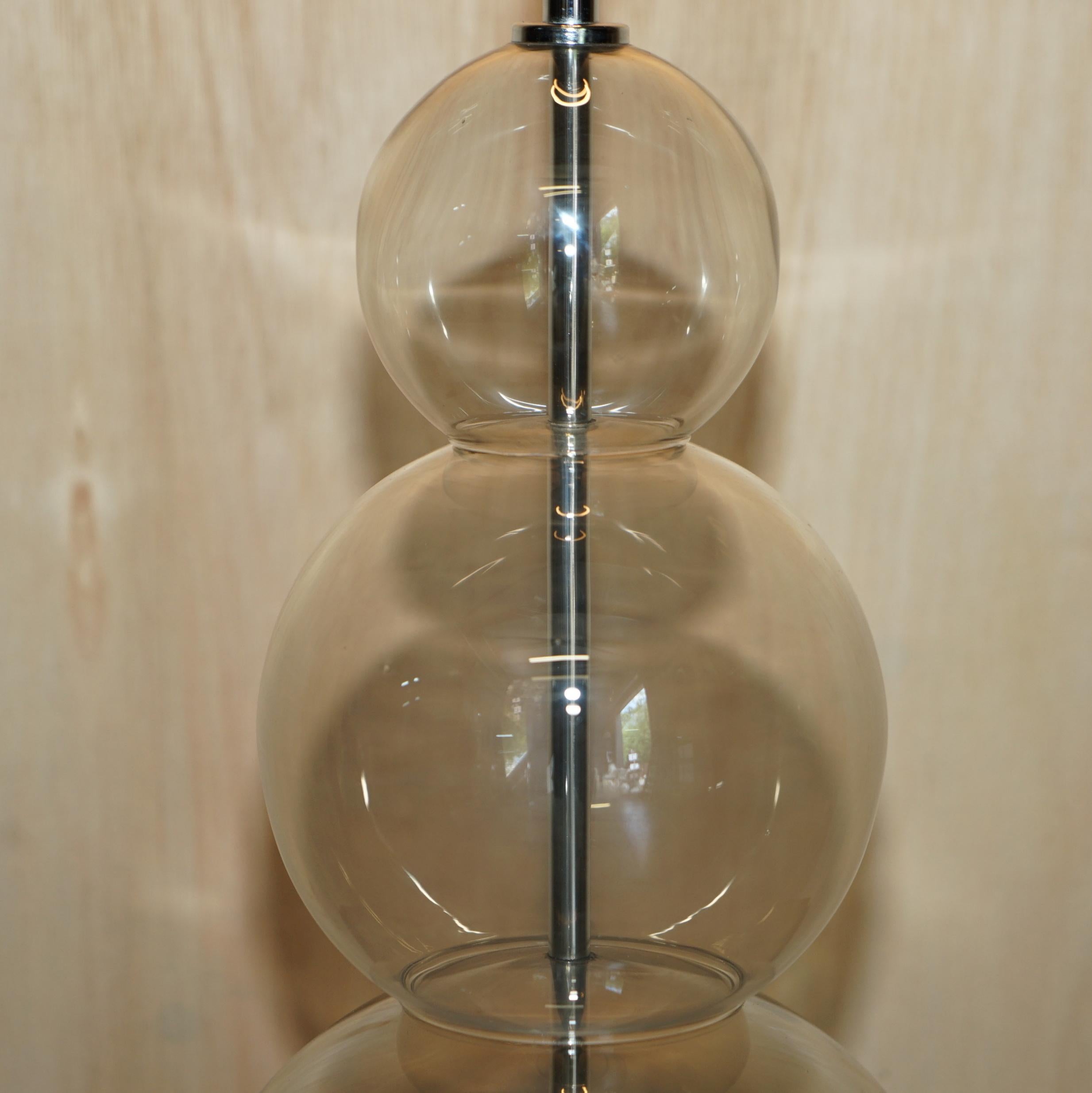 Pair of Heathfield & Co Opera 3 Ball Table Lamps with Original Shades 8