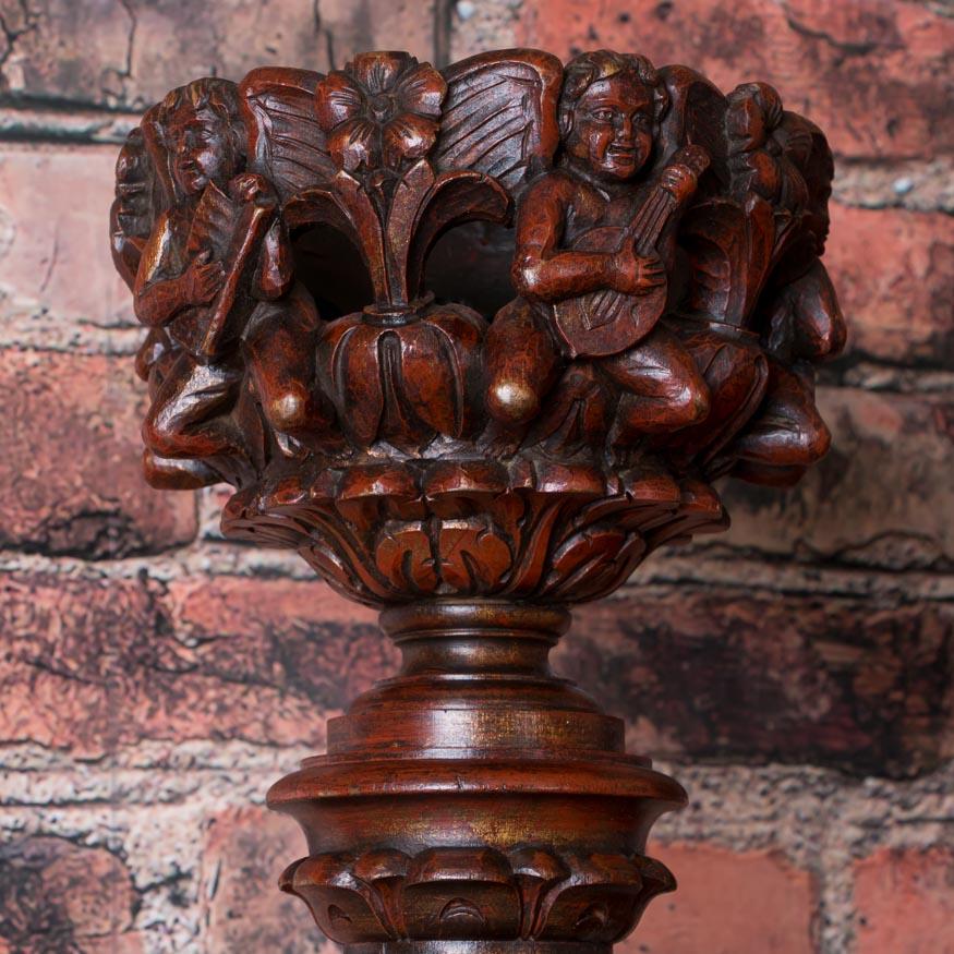 19th Century Pair of Heavily Carved Wooden Swedish Wall Sconces