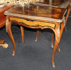 Pair of Heavily Inlaid Victorian Card Tables