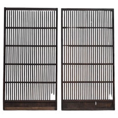 Heavily Patinated Decorative Japanese Wooden Screens Wabi Sabi (One Left)