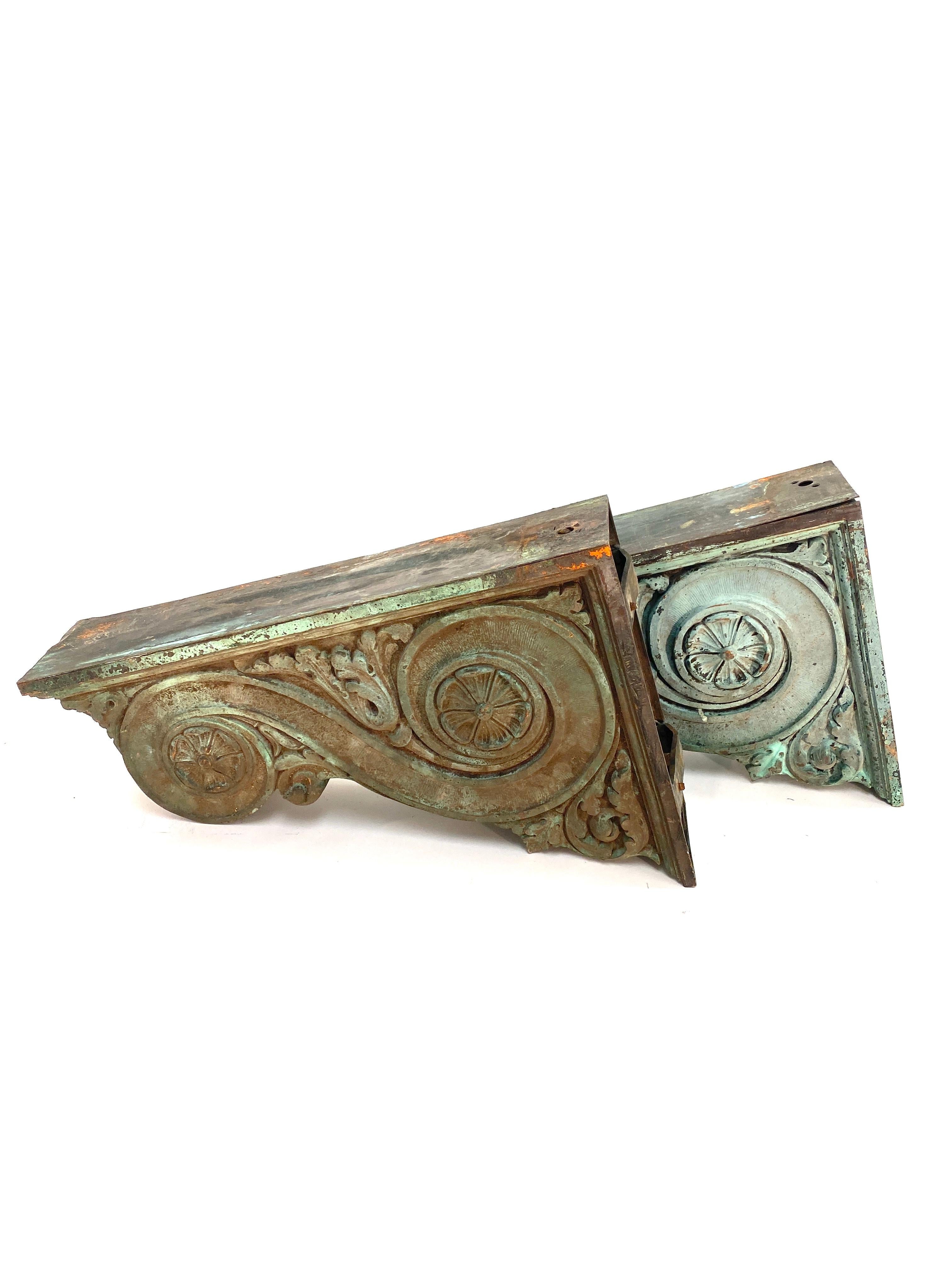 Pair of Heavy Bronze Architectural Corbels 2