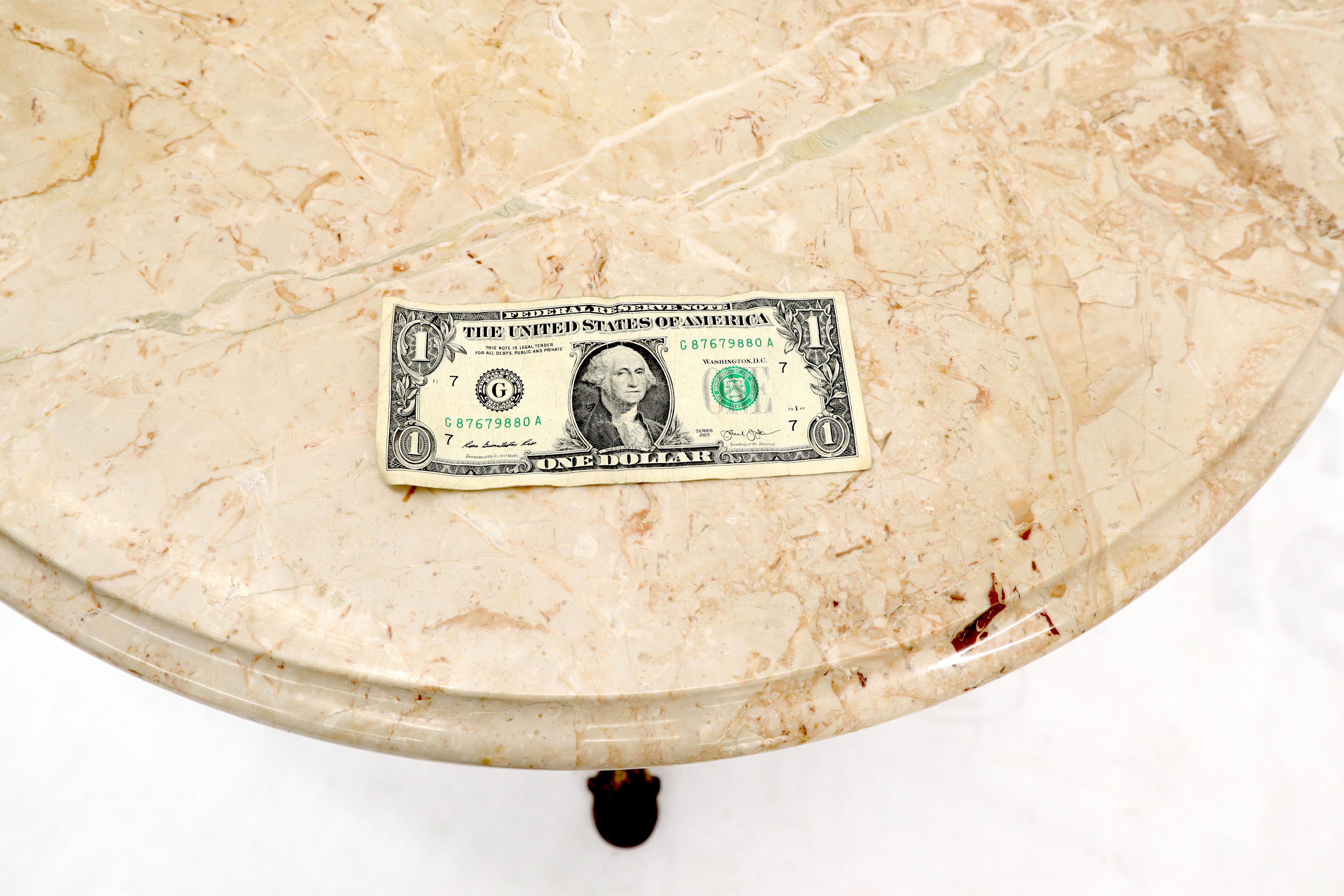 Pair of Heavy Cast Iron Bases Marble Tops Cafe Center Guéridon Tables 5