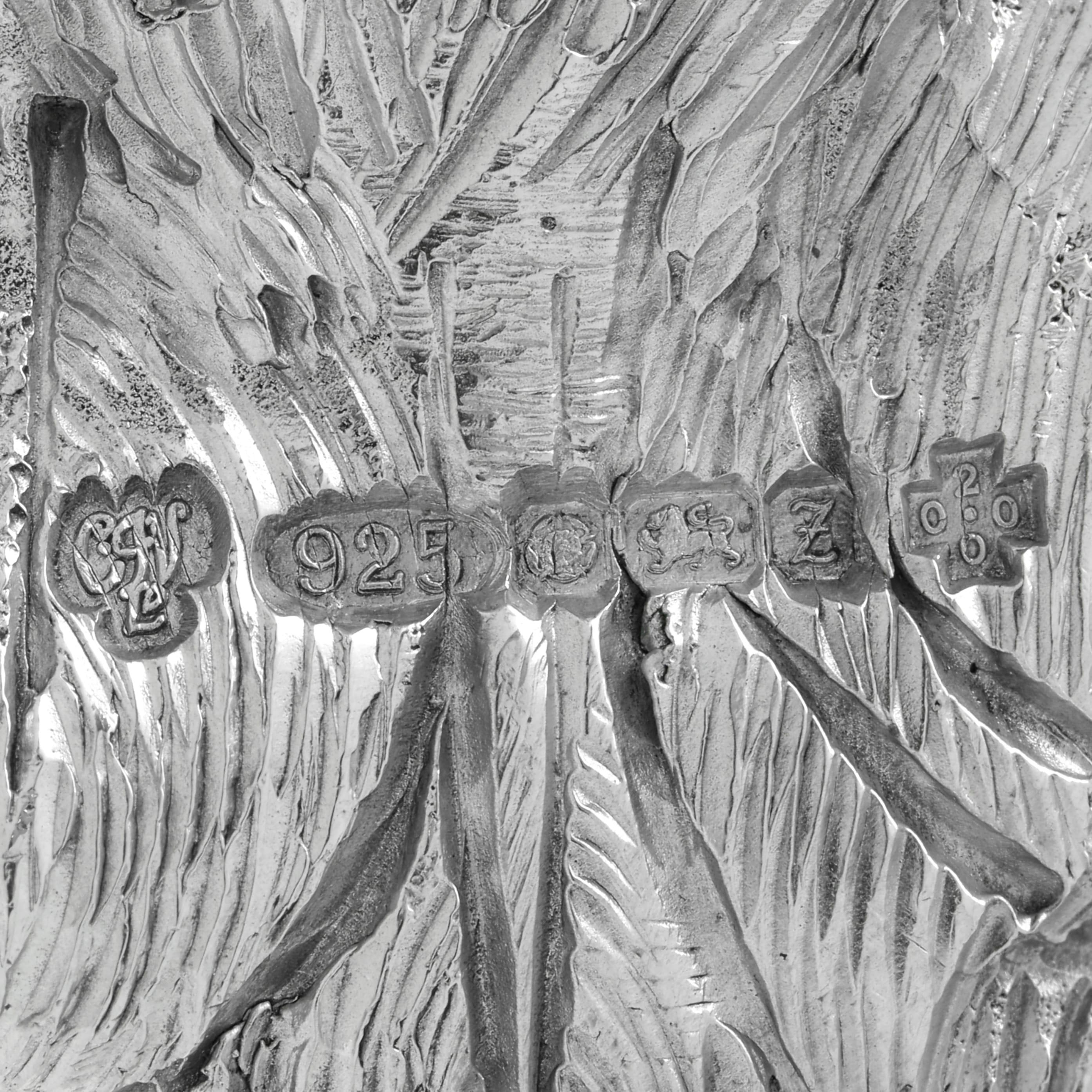 Sterling Silver Pair of heavy cast sterling silver partridge models made in 1999 by C. J. Vander For Sale