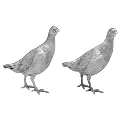 Paire de modèles de vaisselle en argent sterling moulé, fabriqués en 1999 par C. J. Vander