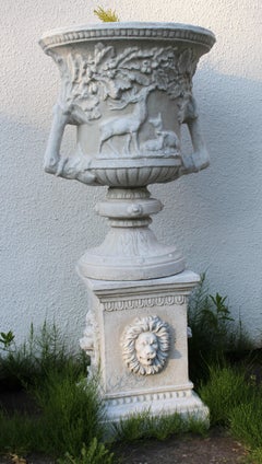 Pair of Heavy Classical Style Garden Urns