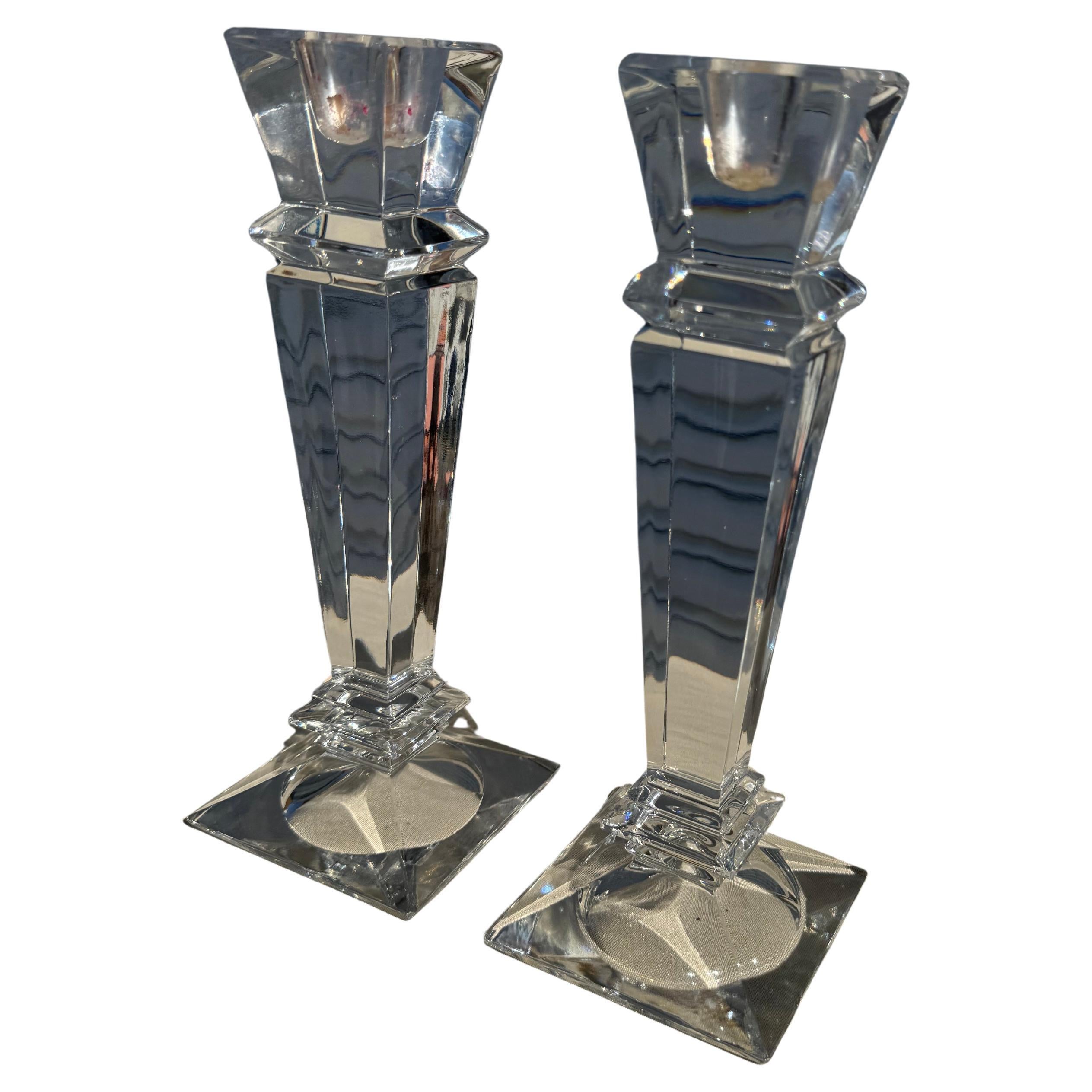 Pareja de Candelabros de Cristal Pesado en venta