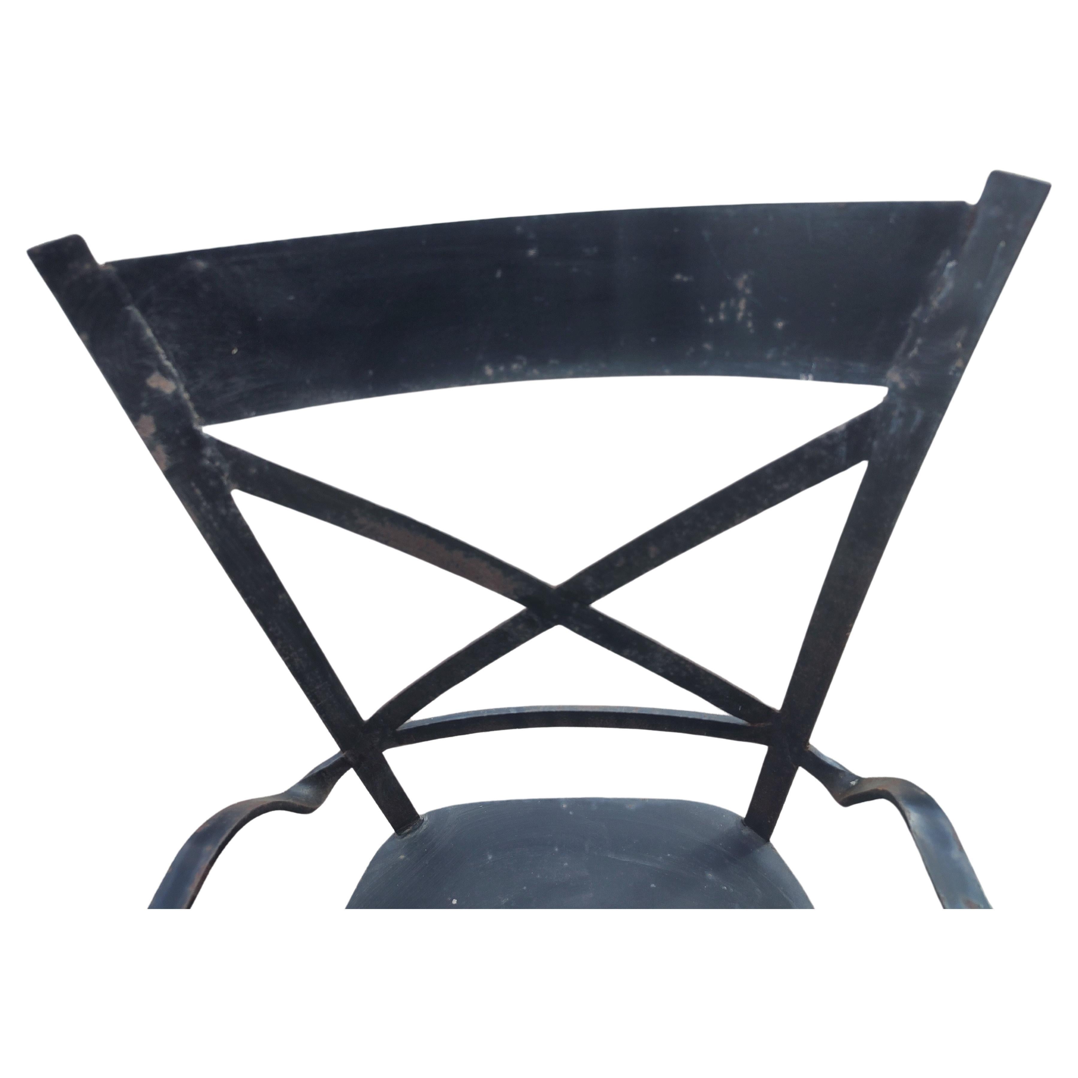 Pair of Heavy Duty High Quality Iron Modern Sculptural Garden Patio Armchairs   For Sale 3